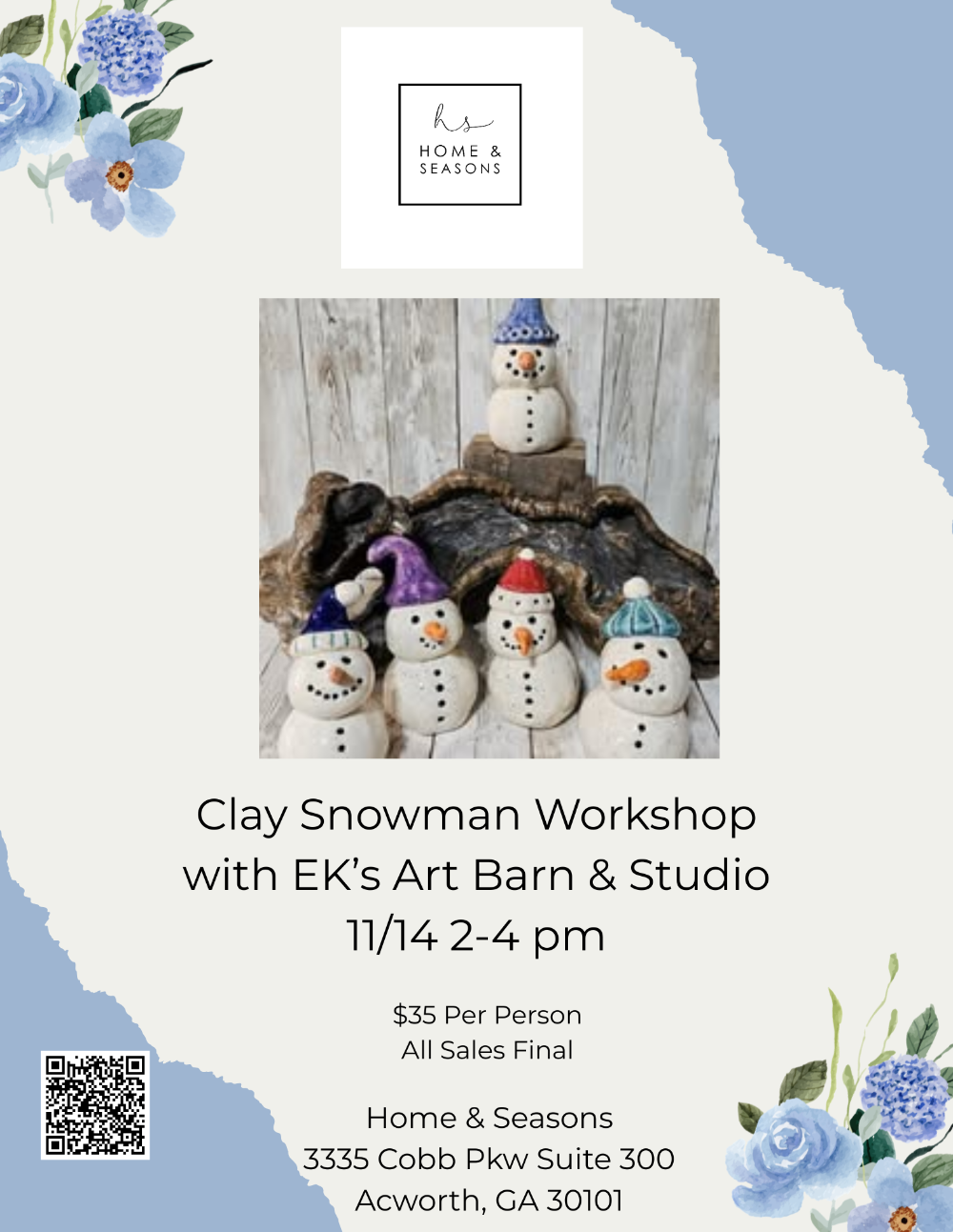 Clay Snowman with EK's Barn & Studio