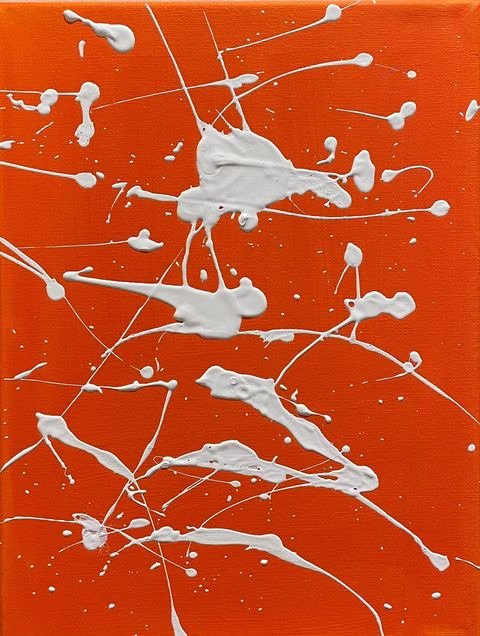 orange and white splatter 