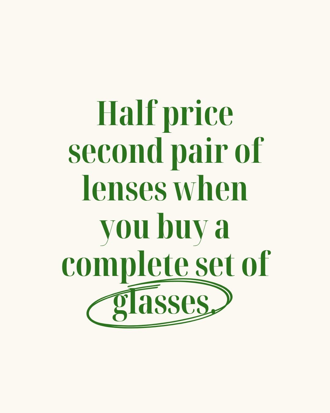 Did you know&hellip;?
When you choose two complete pairs of glasses (frames + lenses), the lenses in your second pair are half price. 💚

#IndependentOpticians #EyeCare #GlassesOffer #Opticians #VisionCare #EyewearStyle #FramesAndLenses #GlassesDeals