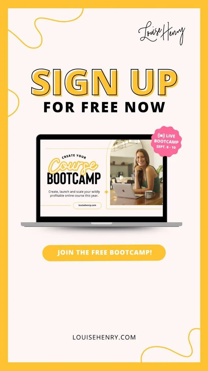 Tomorrow kicks off Day 1 of @louisehenry &rsquo;s Create Your Course Bootcamp ✨

If bringing your course to life is on your list for 2025, this is such a good place to start. Louise has a real gift for making the tech and systems side of business fee