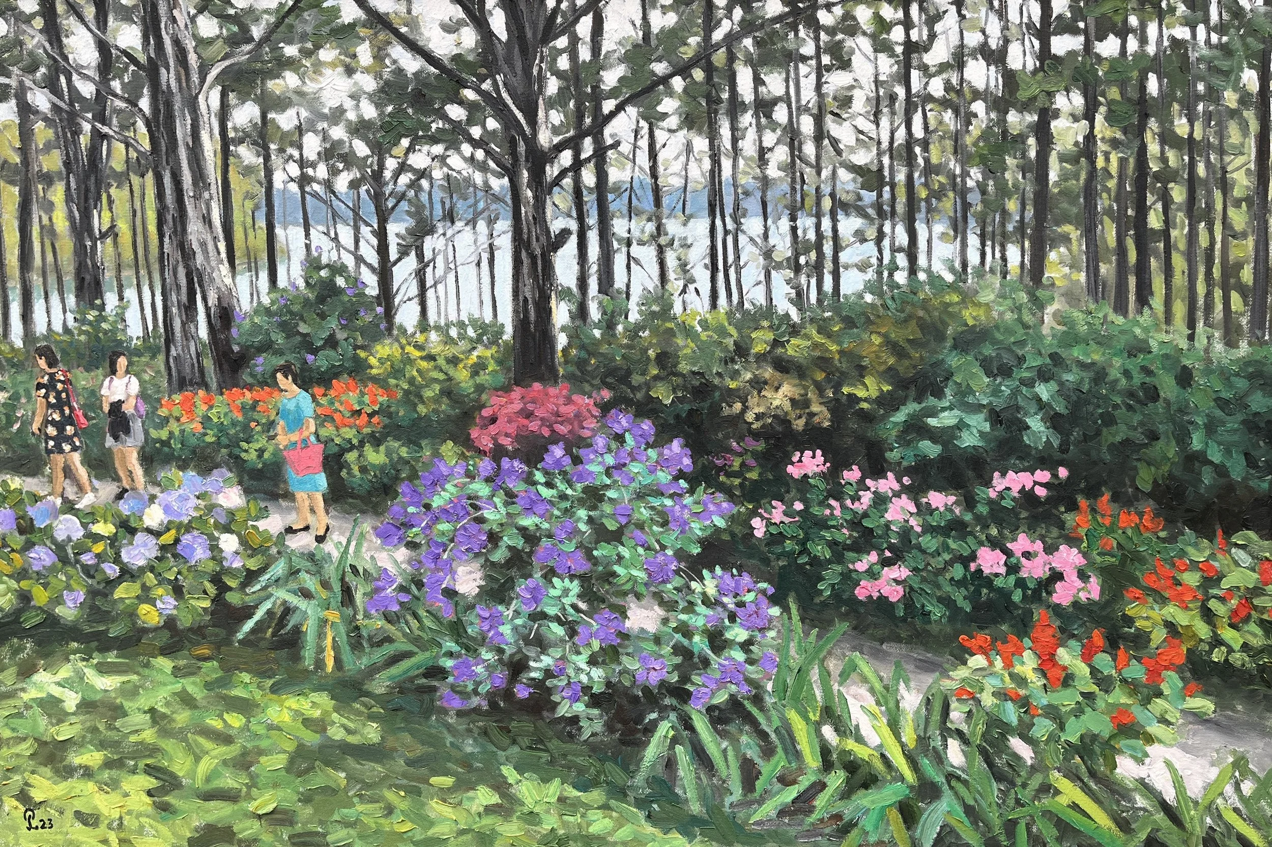 Flower Path by the Lake