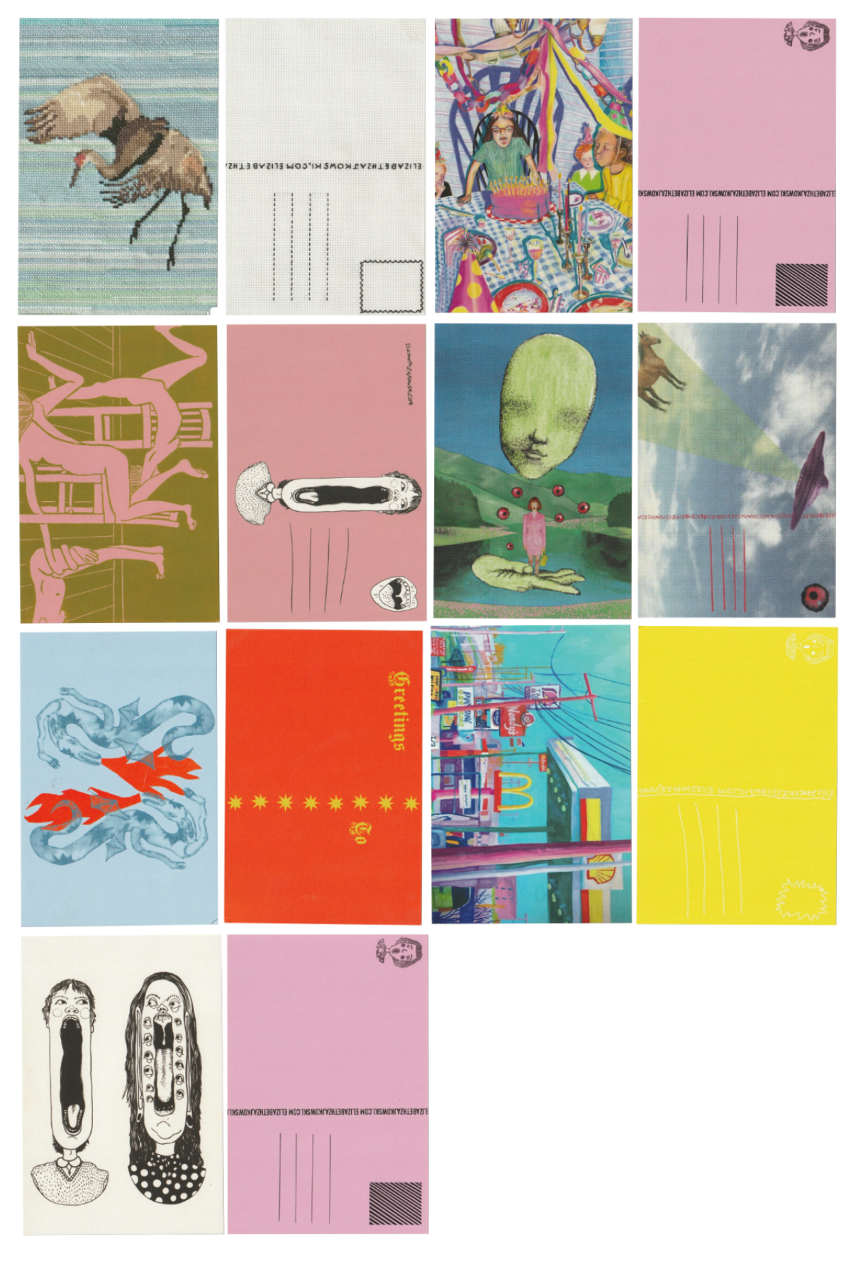 all available postcards laid out in a grid. Clicking this image will take you to the postcard shop page.