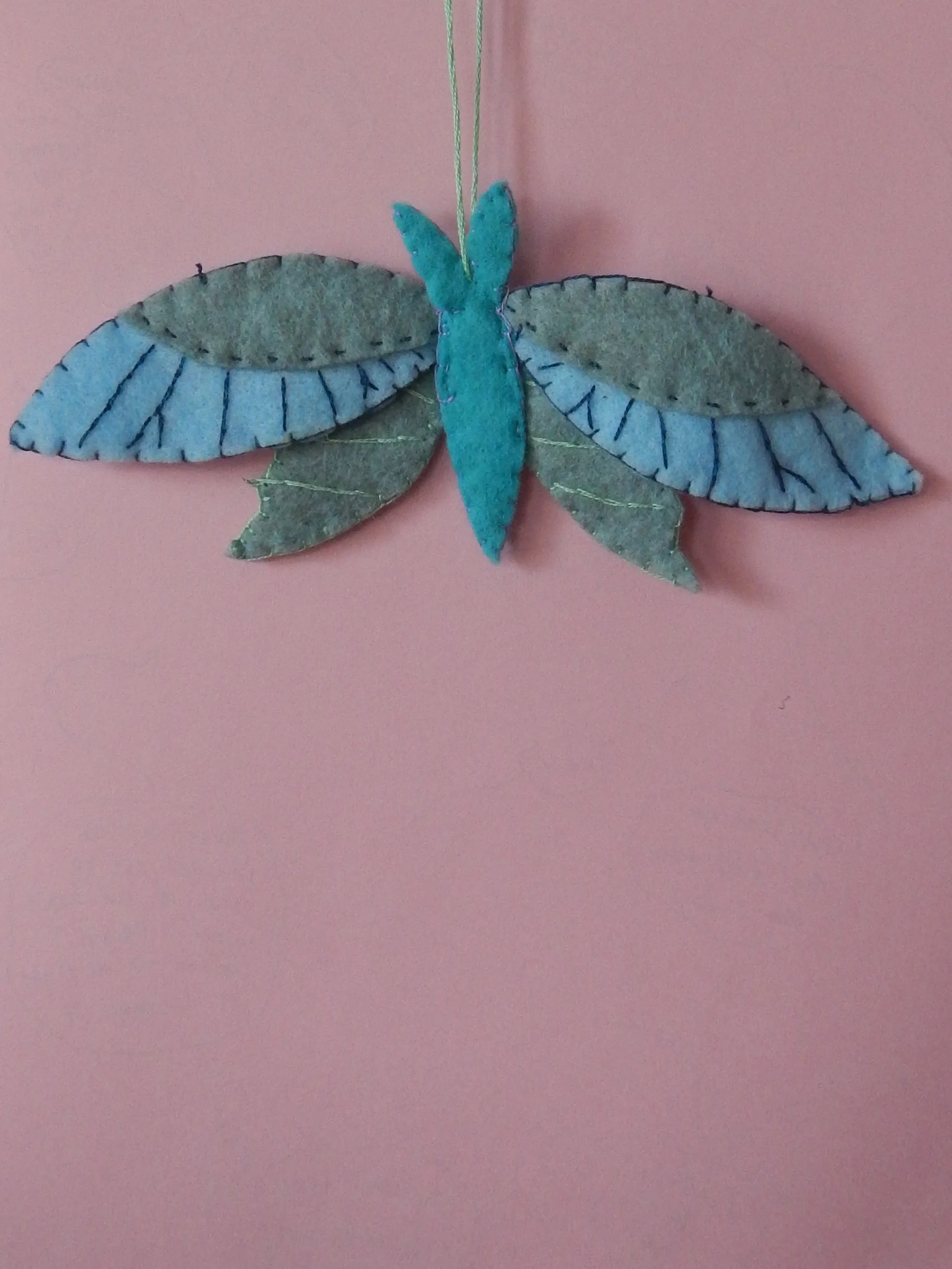 Blue Moth Ornament
