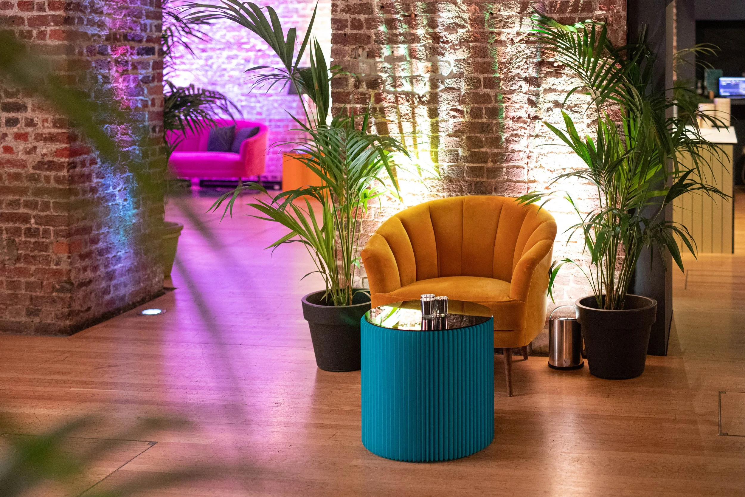 Moody wedding reception lounge furniture