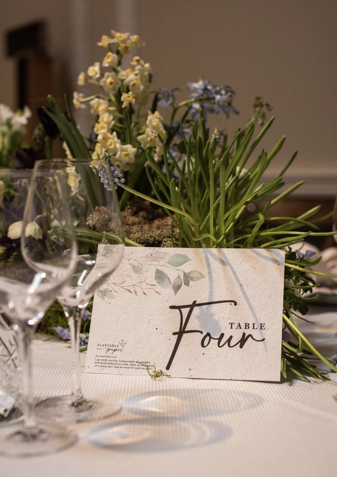 Sustainable wedding table numbers
