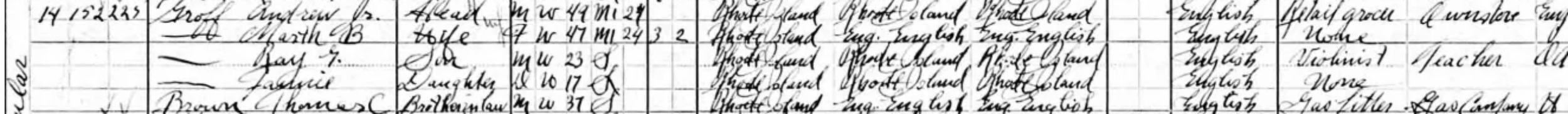 Excerpt from the 1910 United States Census