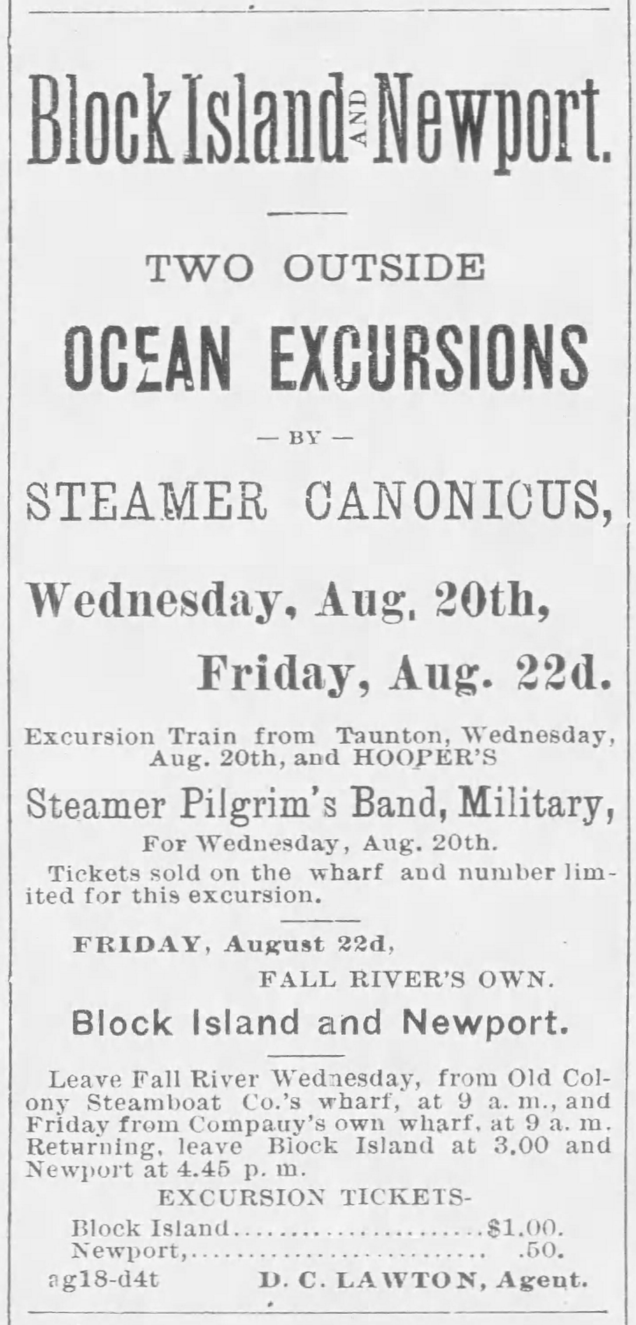 Fall River Daily Evening News, August 18, 1884