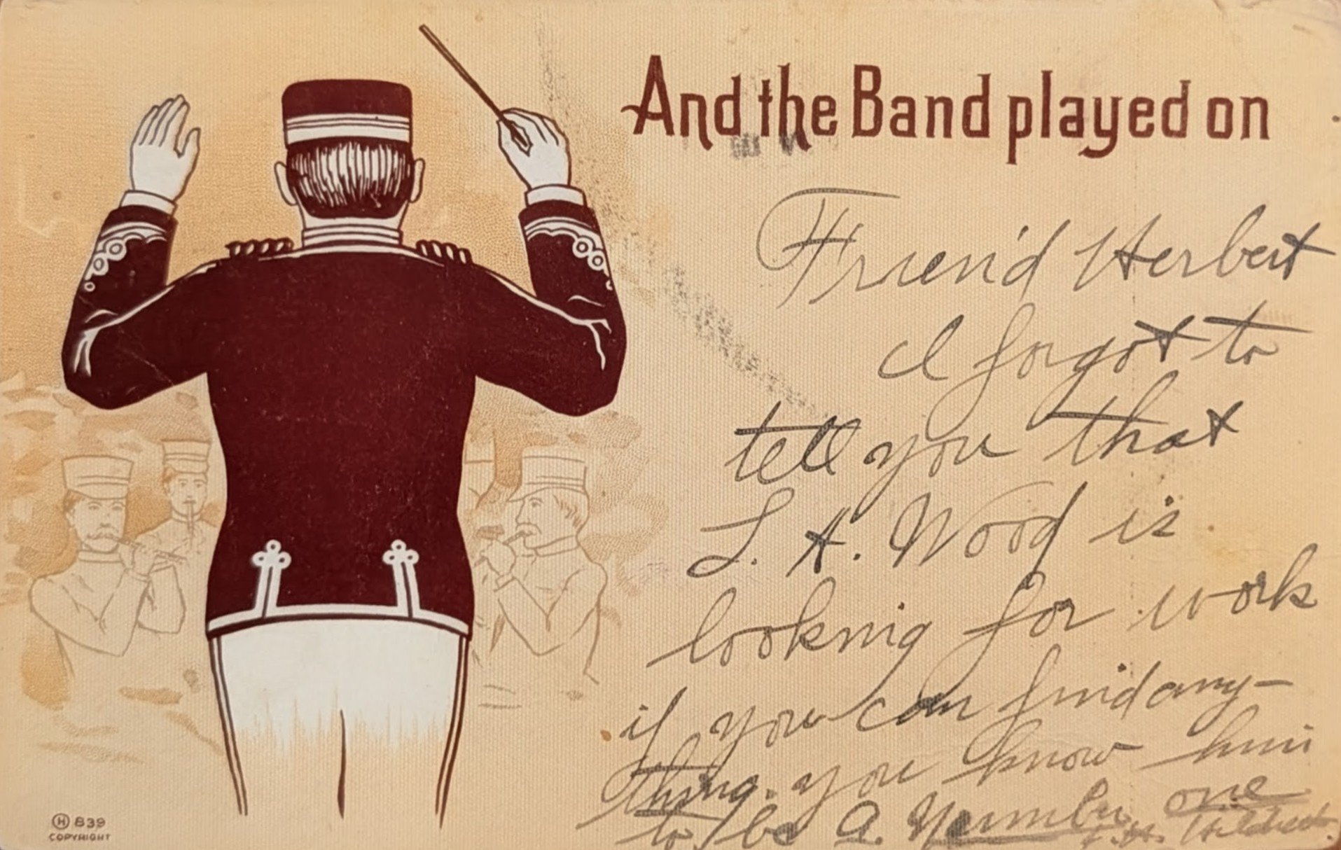 Navy Musician Postcard - 1907