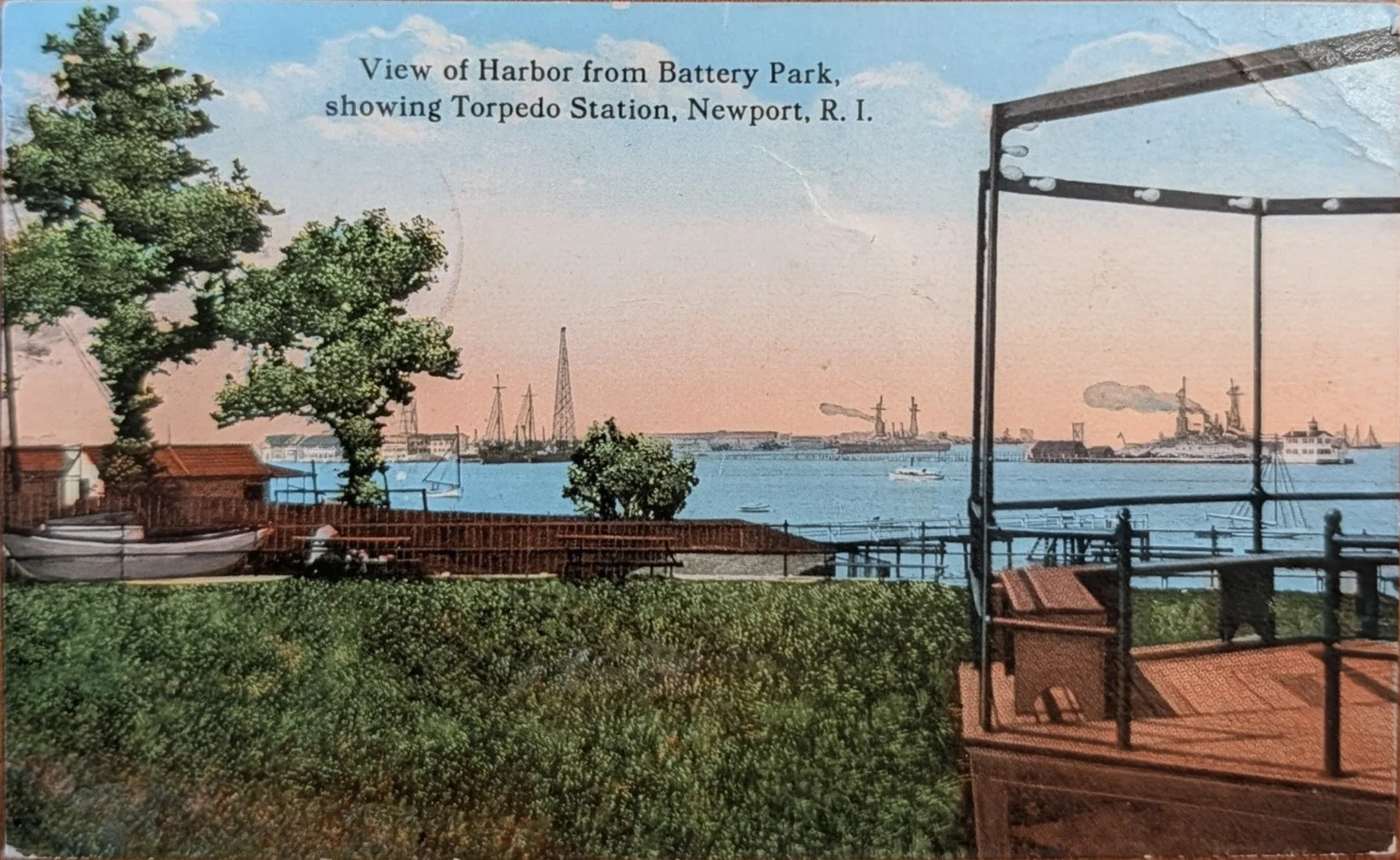 Battery Park Postcard - 1914