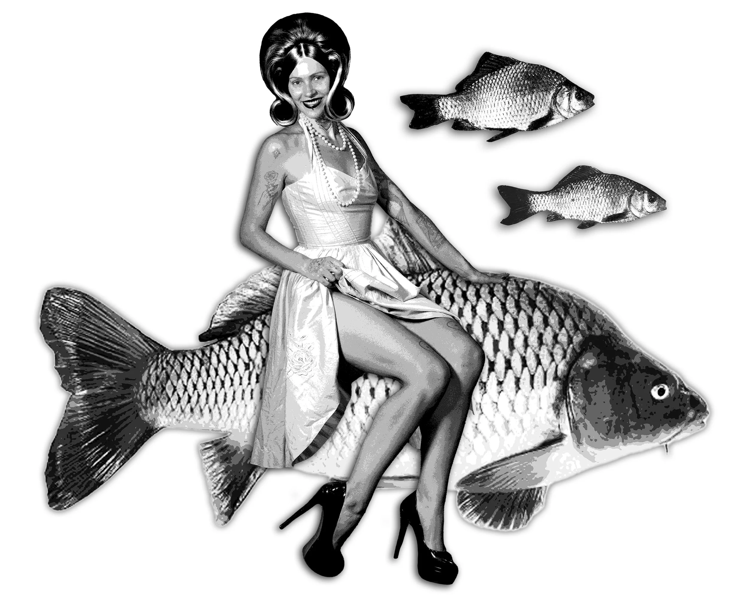 'Fish Bowl,' Digital collage, 2025.