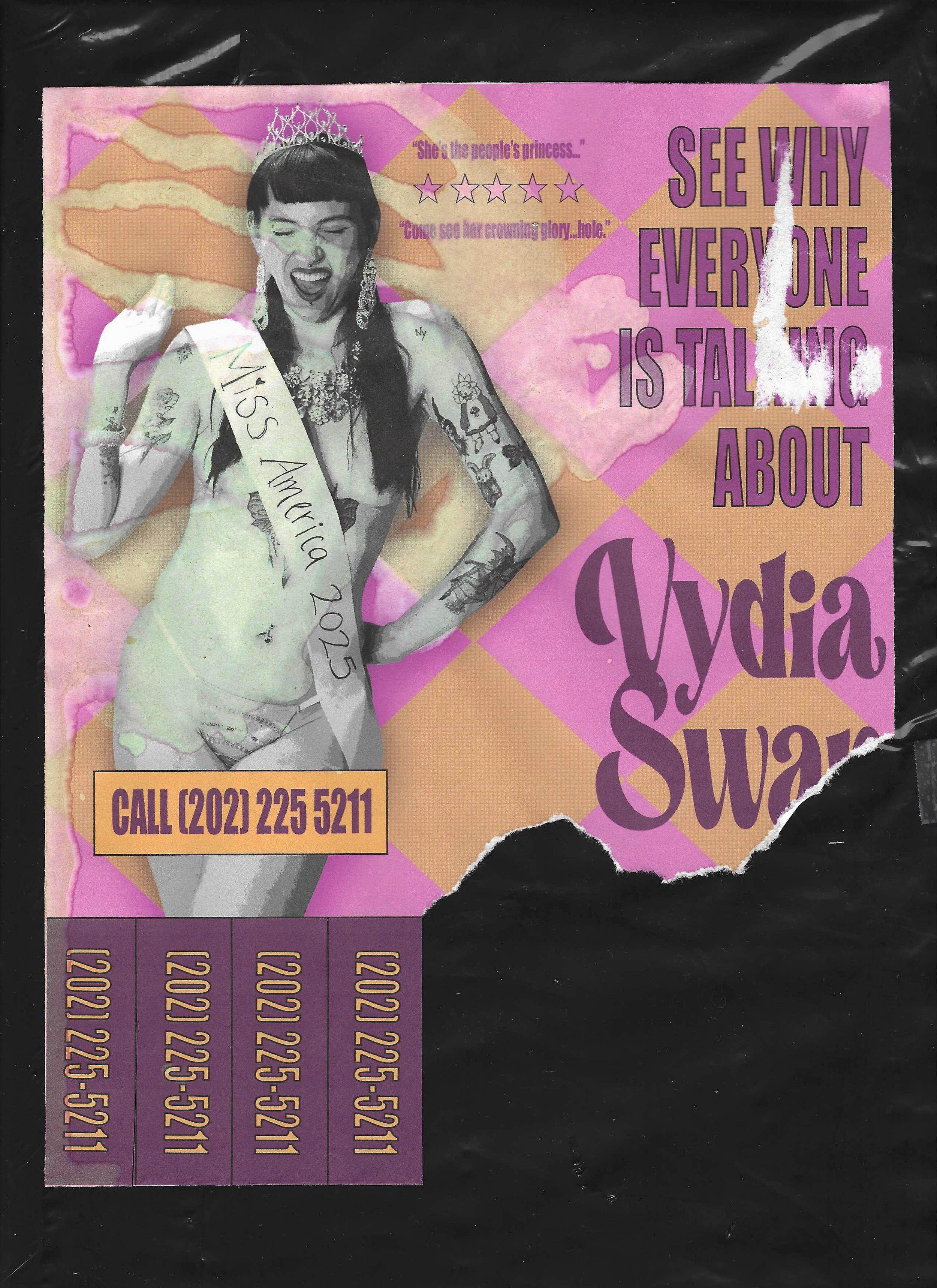 "Give Vydia A Call!" 2025, Mixed Media