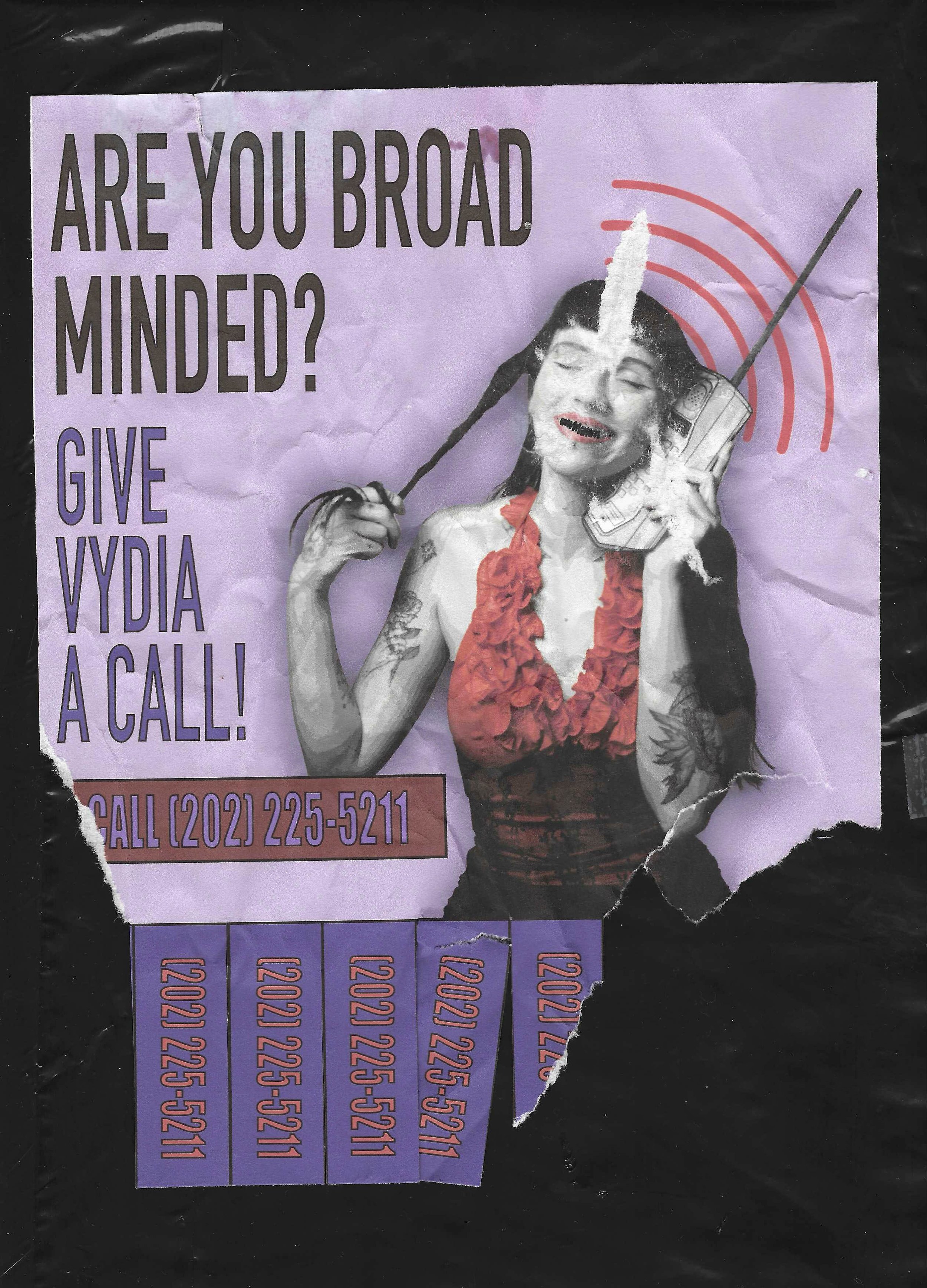 "Give Vydia A Call!" 2025, Mixed Media