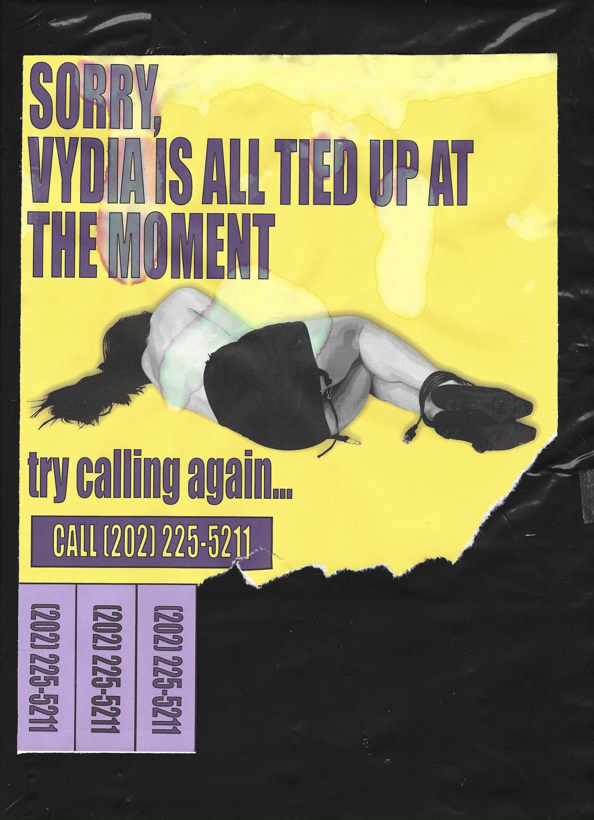 "Give Vydia A Call!" 2025, Mixed Media
