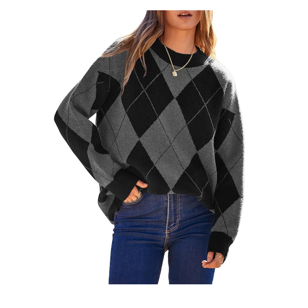 Oversize Argyle Sweater