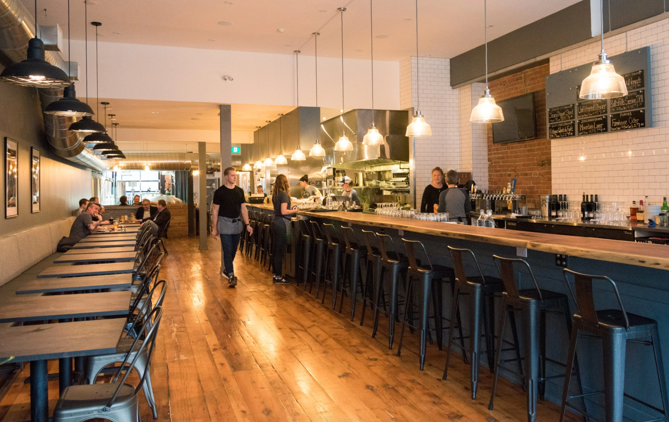 Wide shot of restaurant