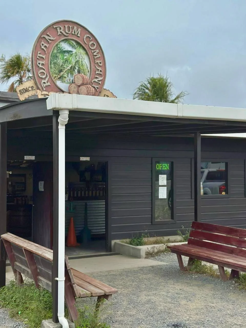 The exterior of the Roatan Rum Company shop