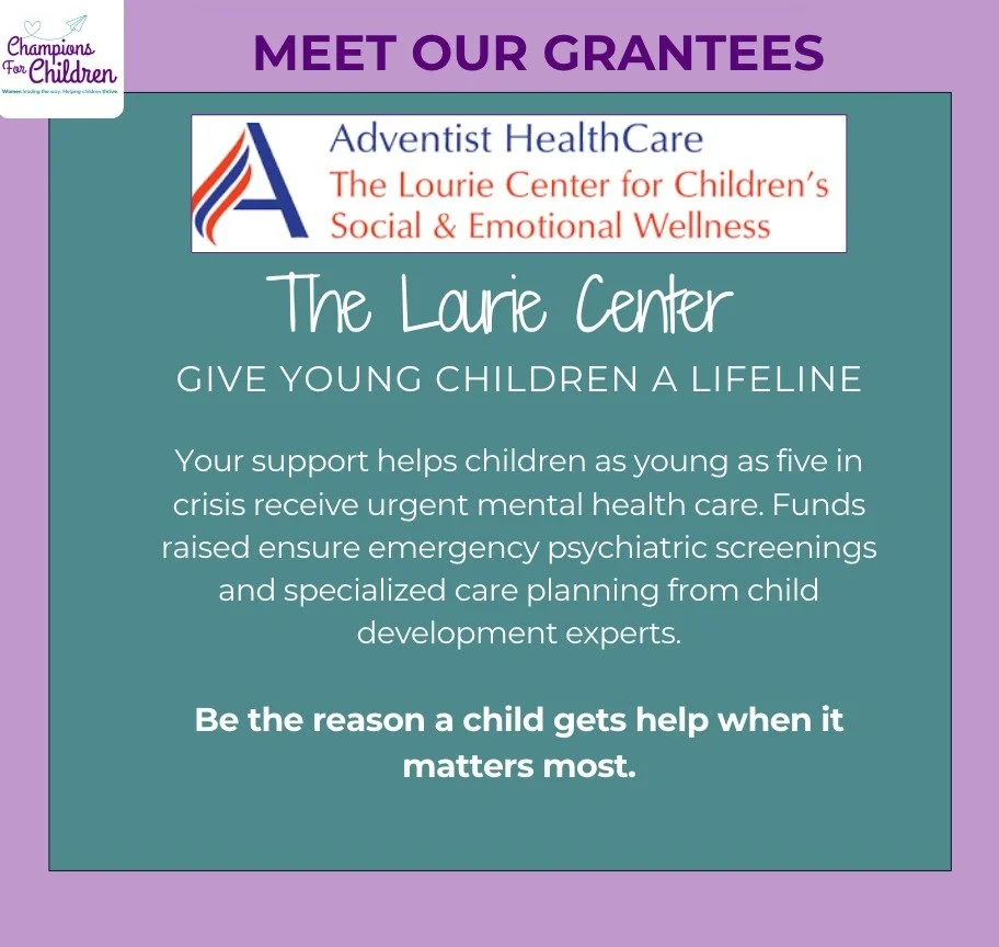 Meet the change makers 💫 
We're proud to spotlight our incredible grantees—The Lourie Center, Morgan's Message, and Safe Shores—each making a powerful impact in children's lives. Join us in celebrating their work at #ChampionsForChildren