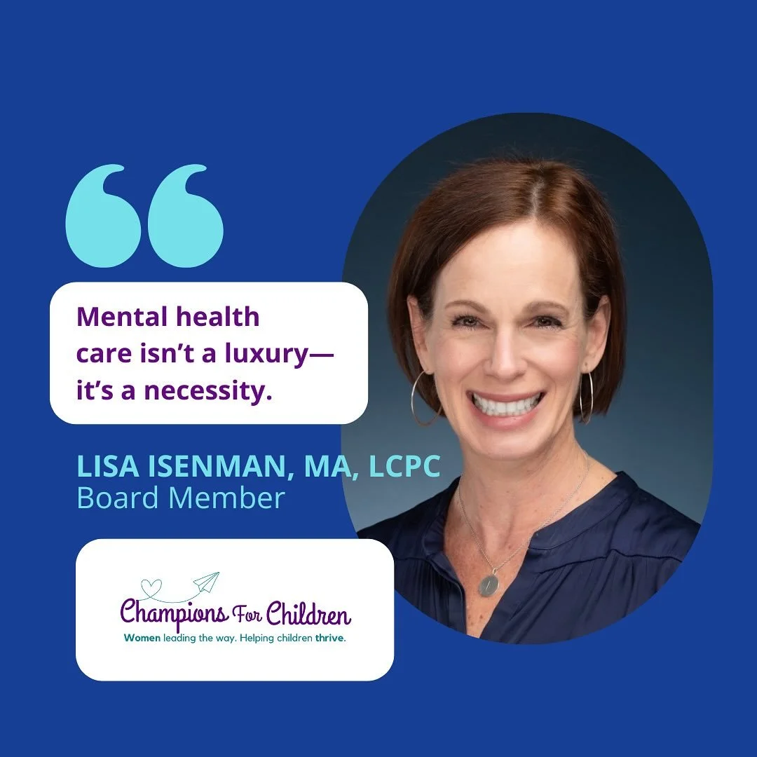 What began as a learning experience quickly evolved into action when psychotherapist Lisa Isenman, MA, LCPC joined the @champions.for.children board, sharing a mission that felt both personal and powerful. For Lisa, Champions for Children is more tha