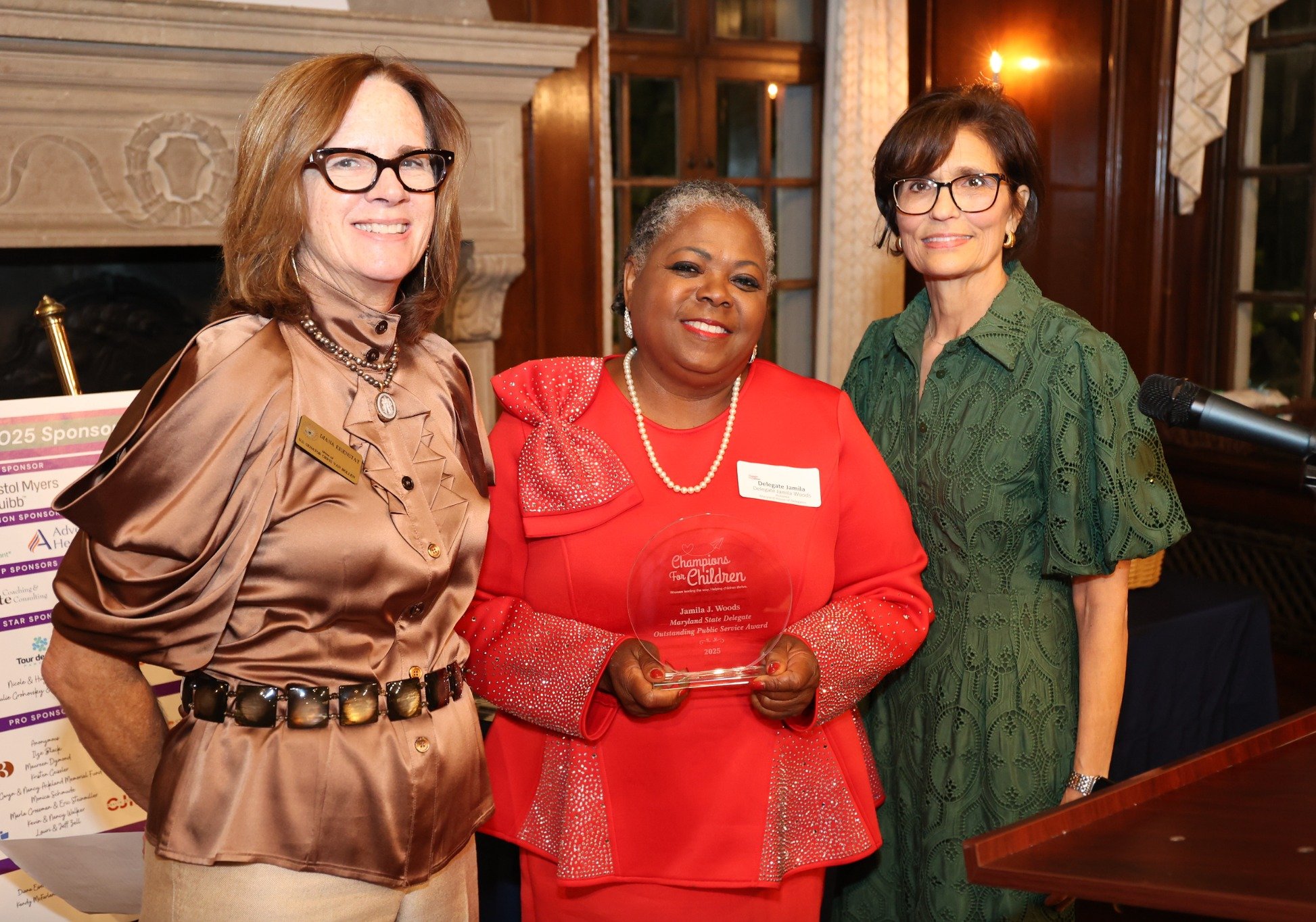 Celebrating Delegate Jamila Woods &ndash; Outstanding Public Service Award&nbsp;

Delegate Woods has turned her personal story into a powerful mission. Growing up in foster care as one of ten children, she knows firsthand the challenges kids face wit