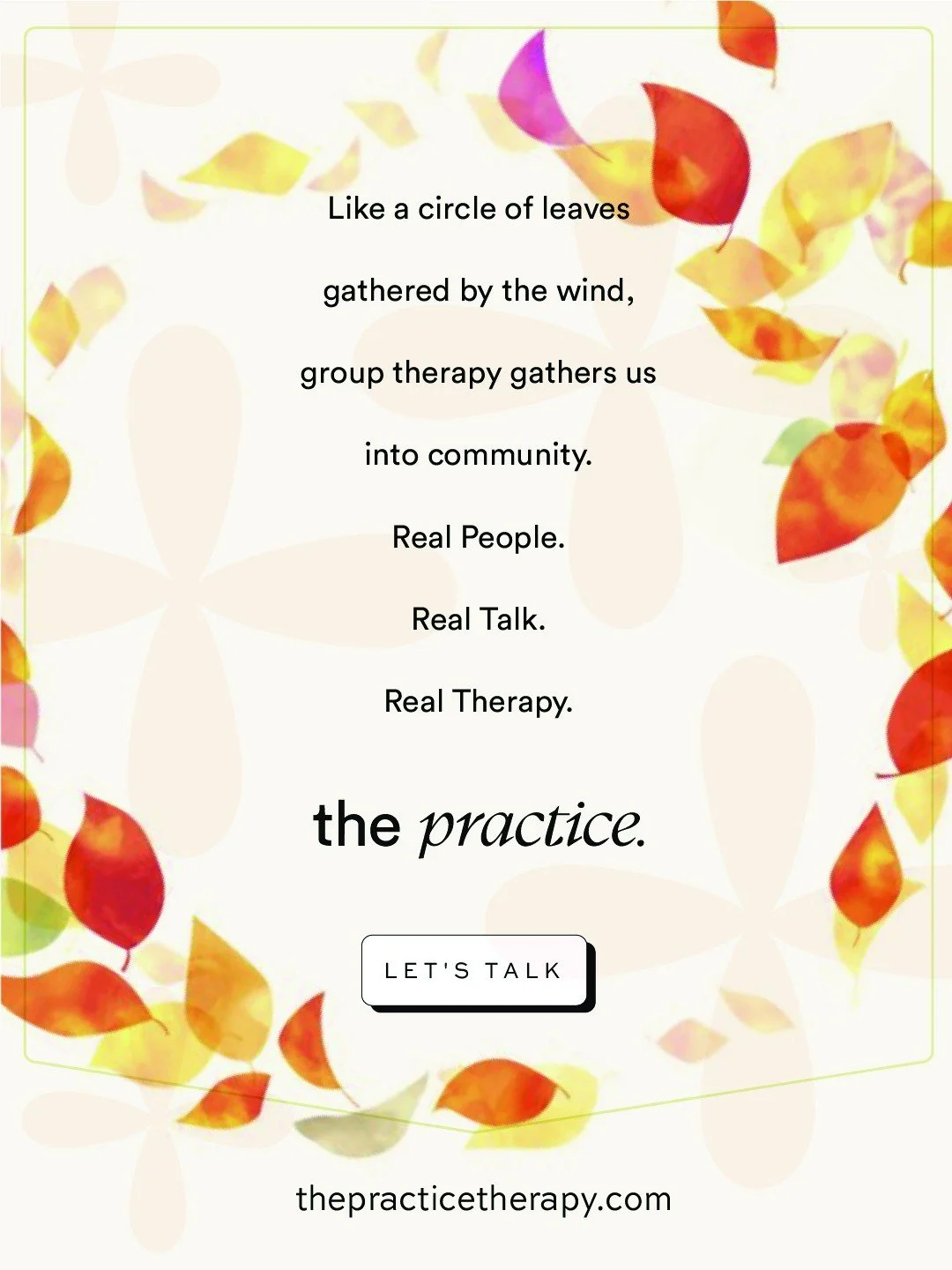 Healing doesn’t happen alone. In group work, we learn the strength of connection - listening, sharing, and showing up for each other. 🍁 🍂
www.thepracticetherapy.com.
#letstalk #nyctherapy #therapy #healingspace #newyorktherapist #mentalhealth