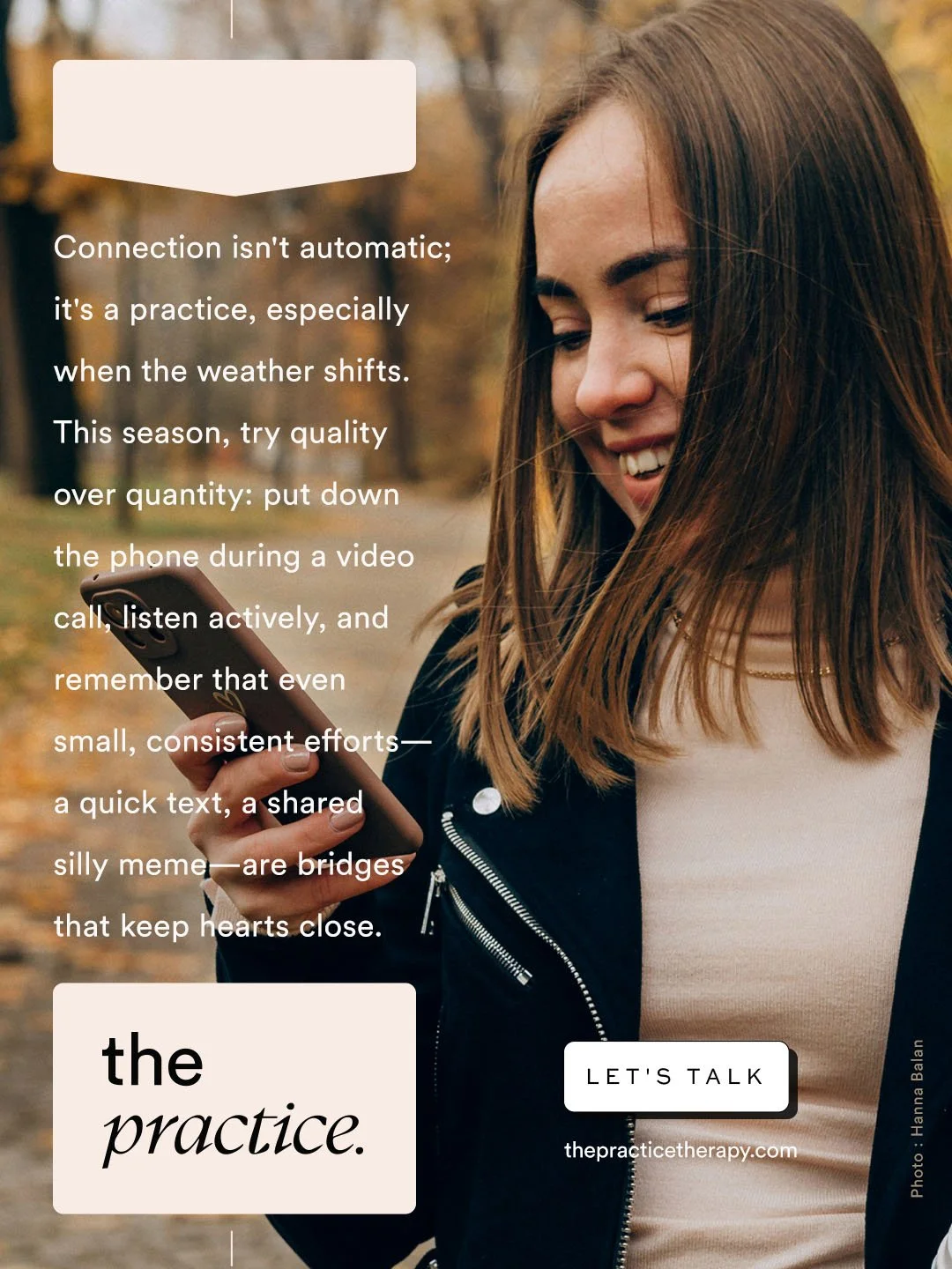 As the seasons change, so do our energy levels, our routines, and the way we show up for each other. Connection doesn&rsquo;t happen on autopilot &mdash; it&rsquo;s something we practice with intention. A focused conversation. A shared laugh. A small