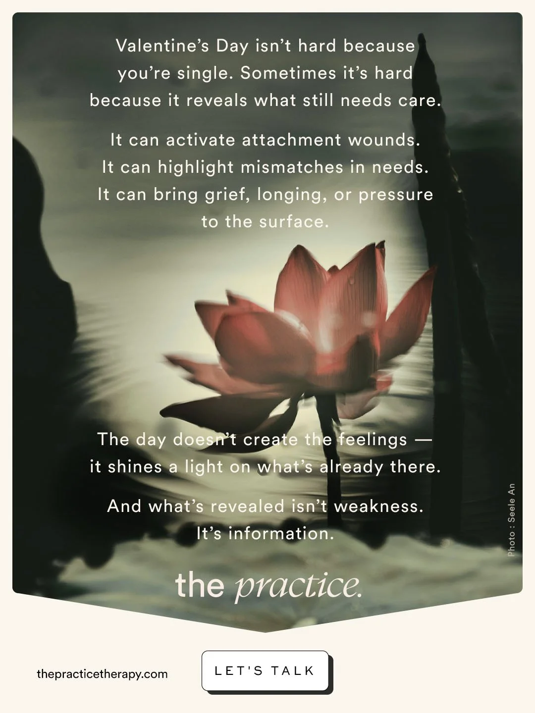 Valentine&rsquo;s Day can amplify what we&rsquo;re already carrying &mdash; whether we&rsquo;re single, partnered, healing, or somewhere in between.

Instead of asking: &ldquo;Why is this day so hard?&rdquo;
Try asking: &ldquo;What part of me is aski