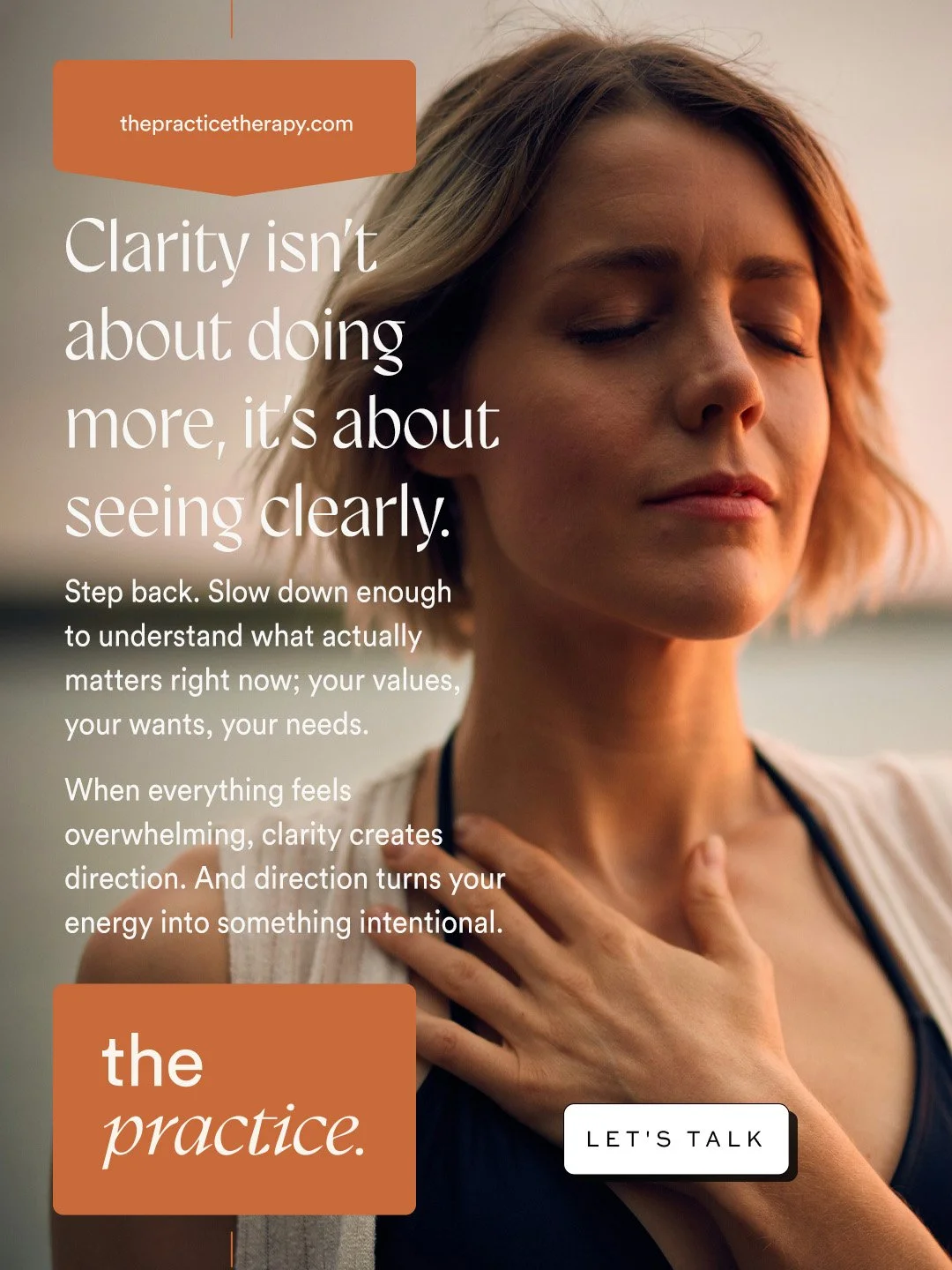 Clarity doesn&rsquo;t come from pushing harder, it comes from pausing.

When everything feels loud or overwhelming, take a step back. Give yourself space to understand what actually matters right now, your values, your needs, your direction.

Slowing