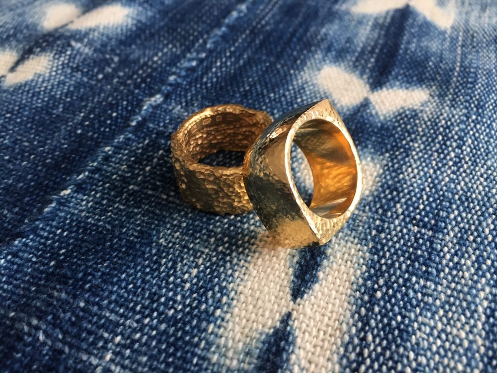 Handmade Solid Gold Twig Ring With Pear Shaped Diamond - amanda coleman  jewellery
