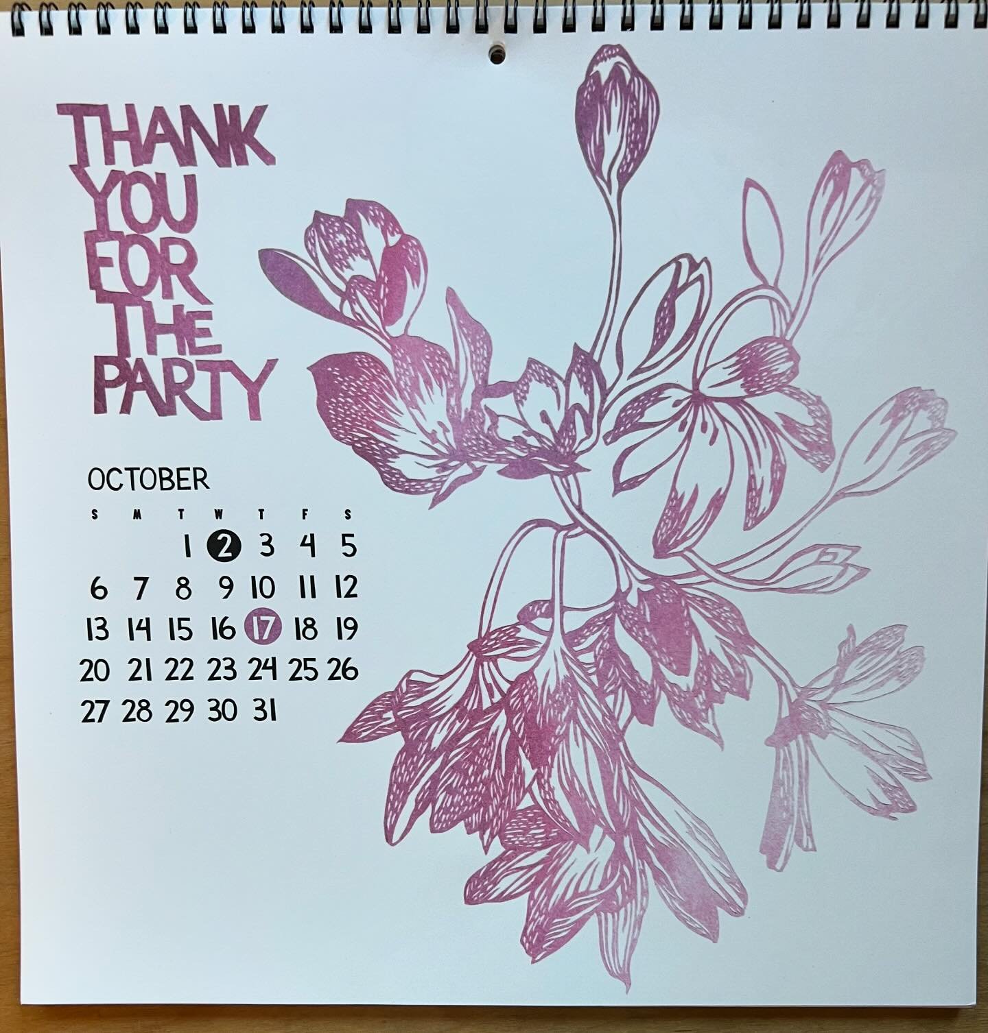 Thank You For the Party. October 2024. 3.8 billion summers of life on Earth. Your 2025 calendar is ready. Get one for the 3.8 billion and one summer.  Original artwork available. $2700. Painted ink paper. Framed. DM if interested.