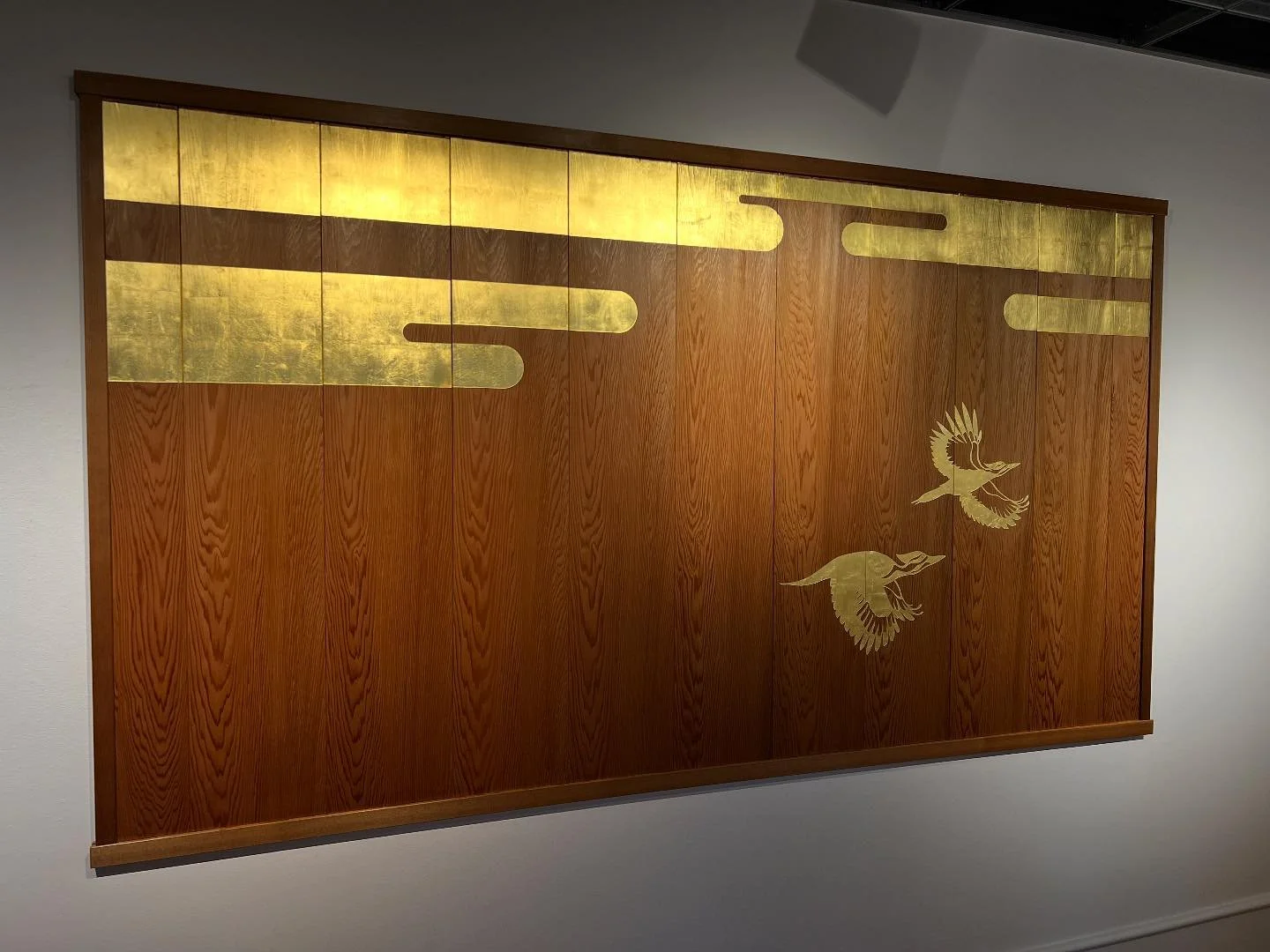 Some Things Are Best Whispered. Western red cedar and gold leaf by Jay T Scott and me. Exhibiting at Bainbridge Arts and Crafts Gallery this December. 4x8ft. @biartscrafts