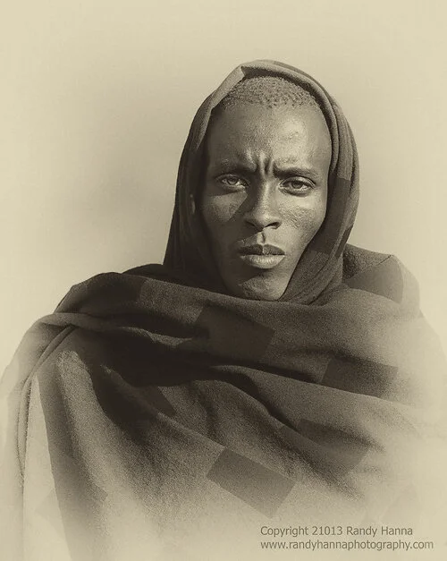 Maasai Warrior in Sepia