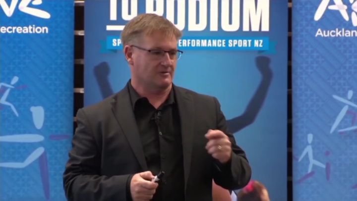 Two related messages.

Sample. This year's basketballer is next year's footballer.

Multisport is brilliant, until it isn't (over scheduled, under recovered).

/

Credit:

Wayne Goldsmith &ndash; YouTube @aktive_akl , 'How do I know if my child is ta