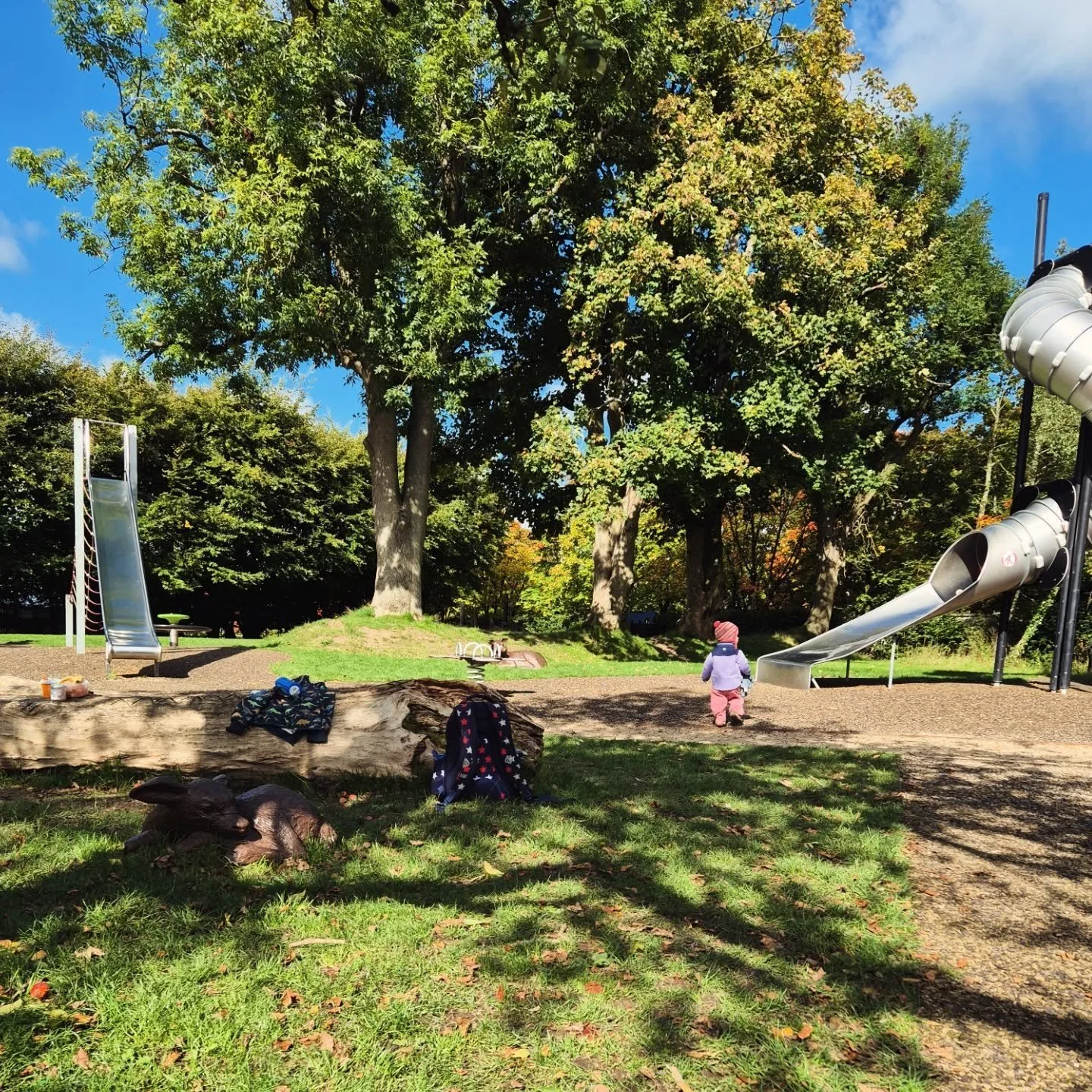 ⭐️⭐️⭐️⭐️⭐️ 

Mallow Castle Playground 

🌳🌳

Trees, Boulders, Logs, Sand, Grass

Crawl, Run, Jump, Hang, Tumble, Balance, Social Play 

Fun, Fun, Fun, Fun, Fun!