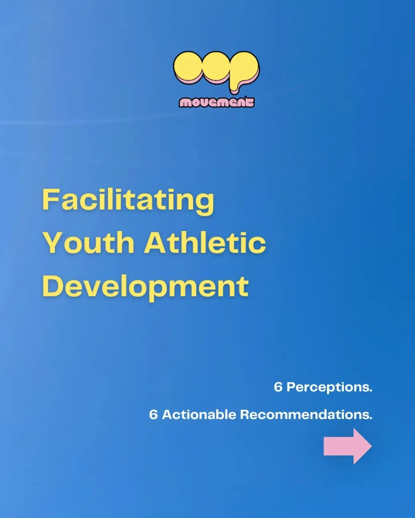 💡 Facilitating Youth Athletic Development: 6 Perceptions vs. 6 Actionable Recommendations:

🏋&zwj;♀️ Make the time to train with a qualified youth S&amp;C coach 

🗓 Do it year-round 

💪 Focus on general athletic preparation 

🏃&zwj;♂️ Return-to-