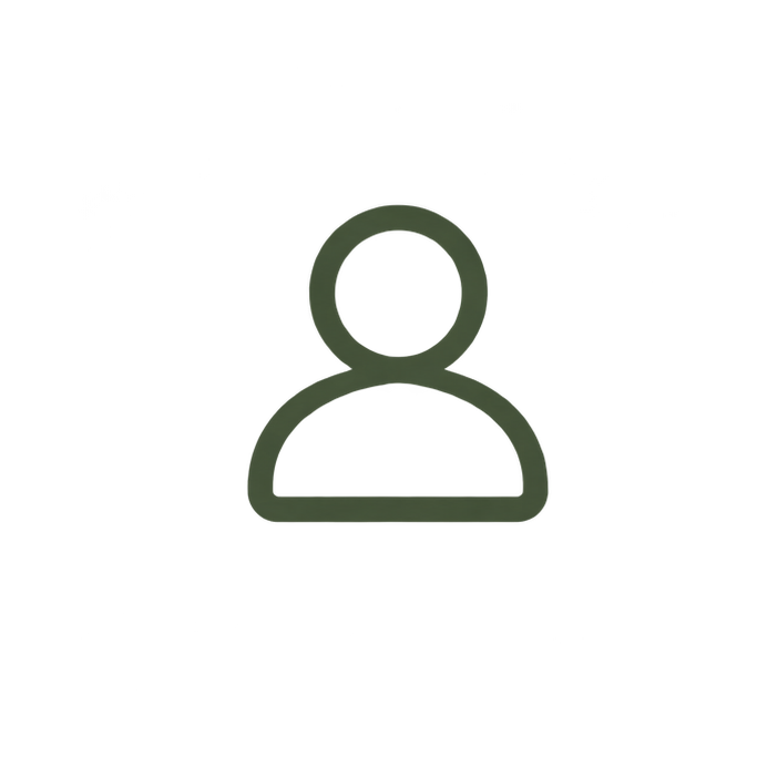 Simple outline of a person icon, depicted as a circle for the head and a curved shape for the shoulders.