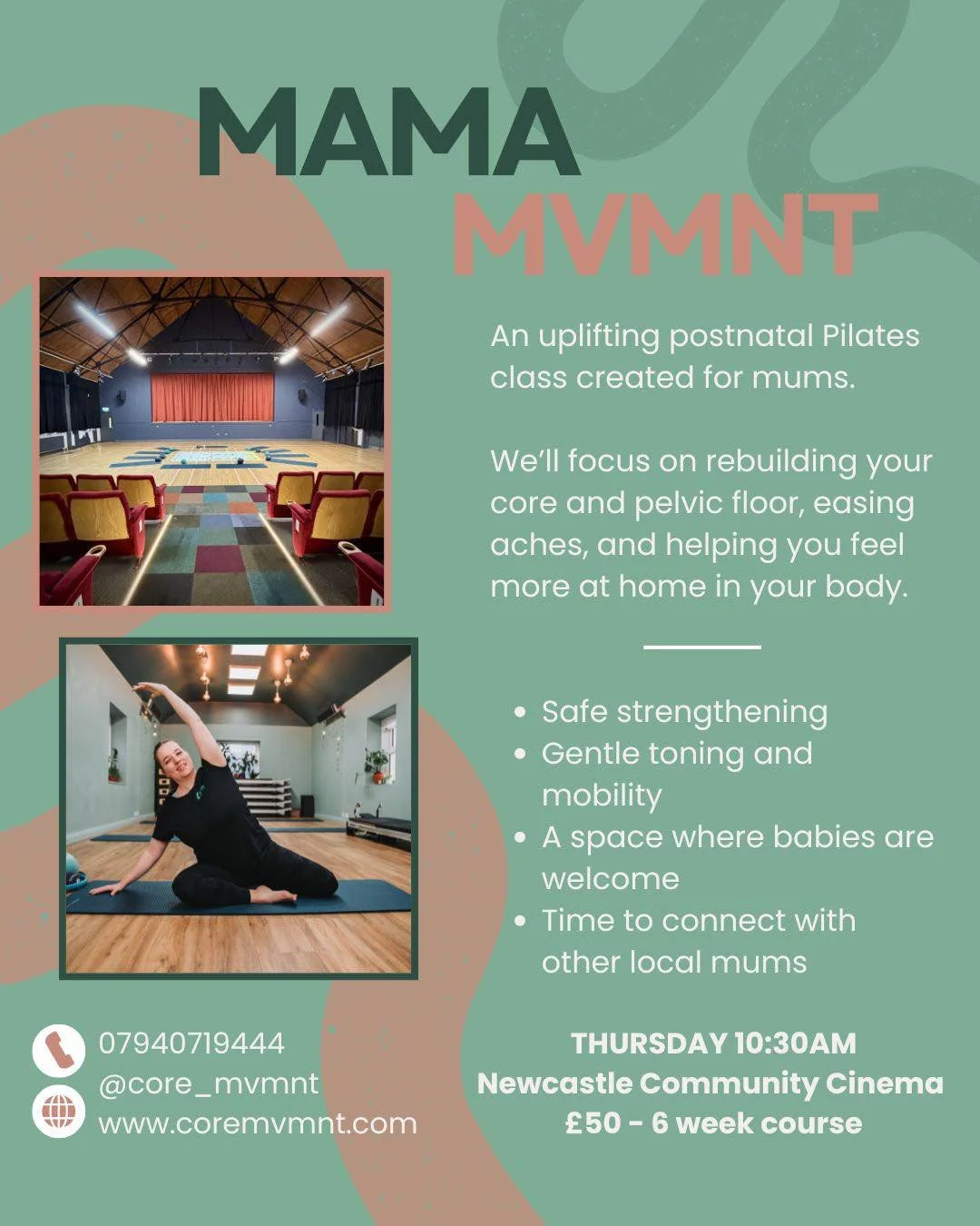 We have a few spaces left for our MAMA MVMNT class this block. 

Our pregnancy class is fully booked till June. 

If you would like to be added to our waiting list send us a message on social media or text us on 07940719444.