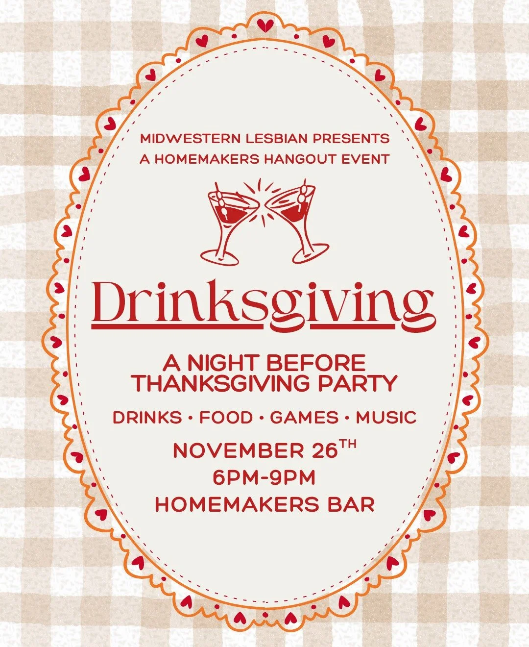 it's the biggest going out night of the year, so join us at HomeMakers Bar for Drinksgiving! 🍻 

food &amp; drink specials:
$5 gravy backs
$5 pickle backs
$8 franksgiving dogs: hot dog with mashed potatoes, pickled green beans &amp; cranberry ketchu