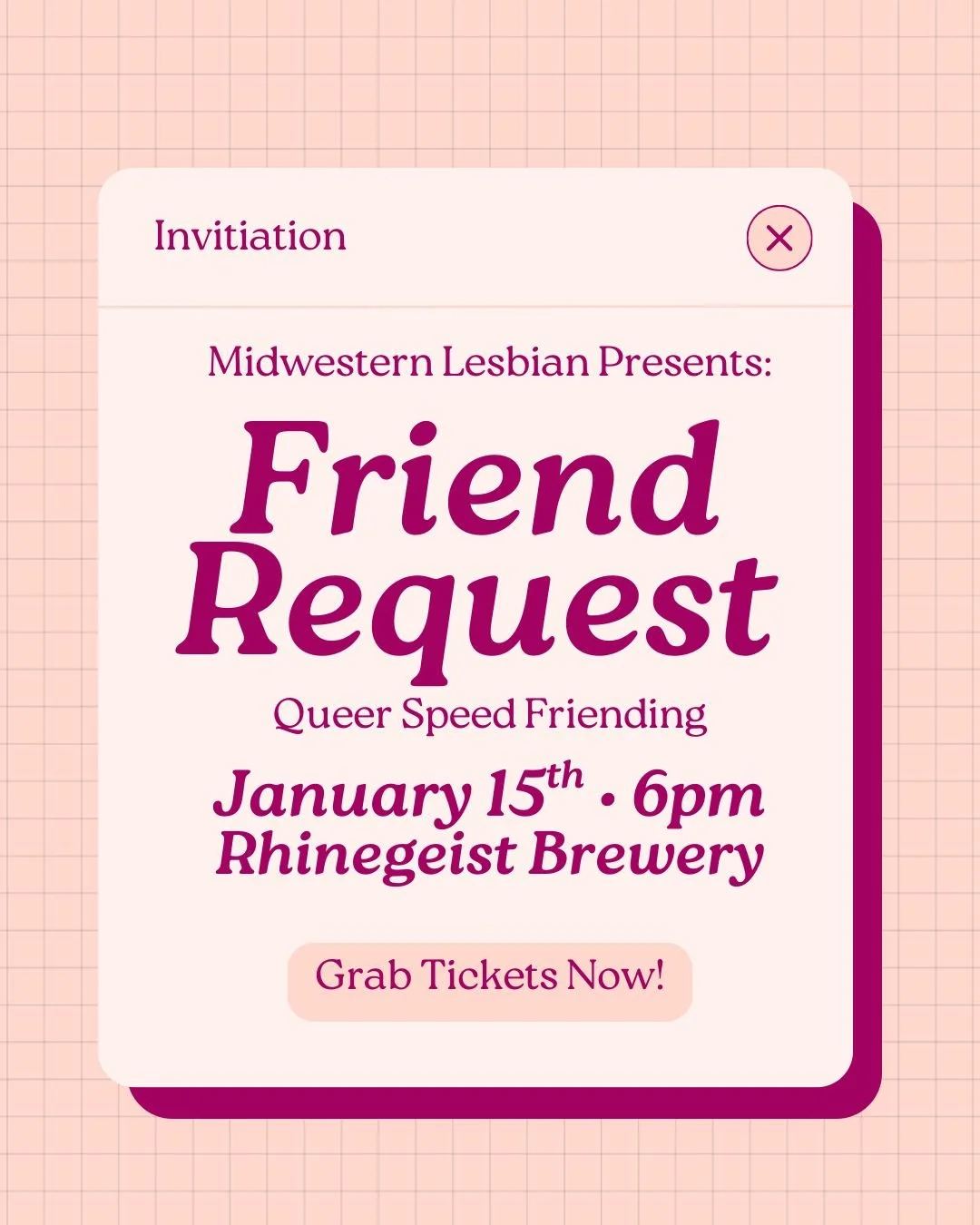 We all know how hard it is to make friends as an adult, especially when you&rsquo;re trying to find friendships within the LGBTQ+ community. Join us at Rhinegeist Brewery at 6pm for Friend Request, a queer speed friending event, welcome to anyone wit