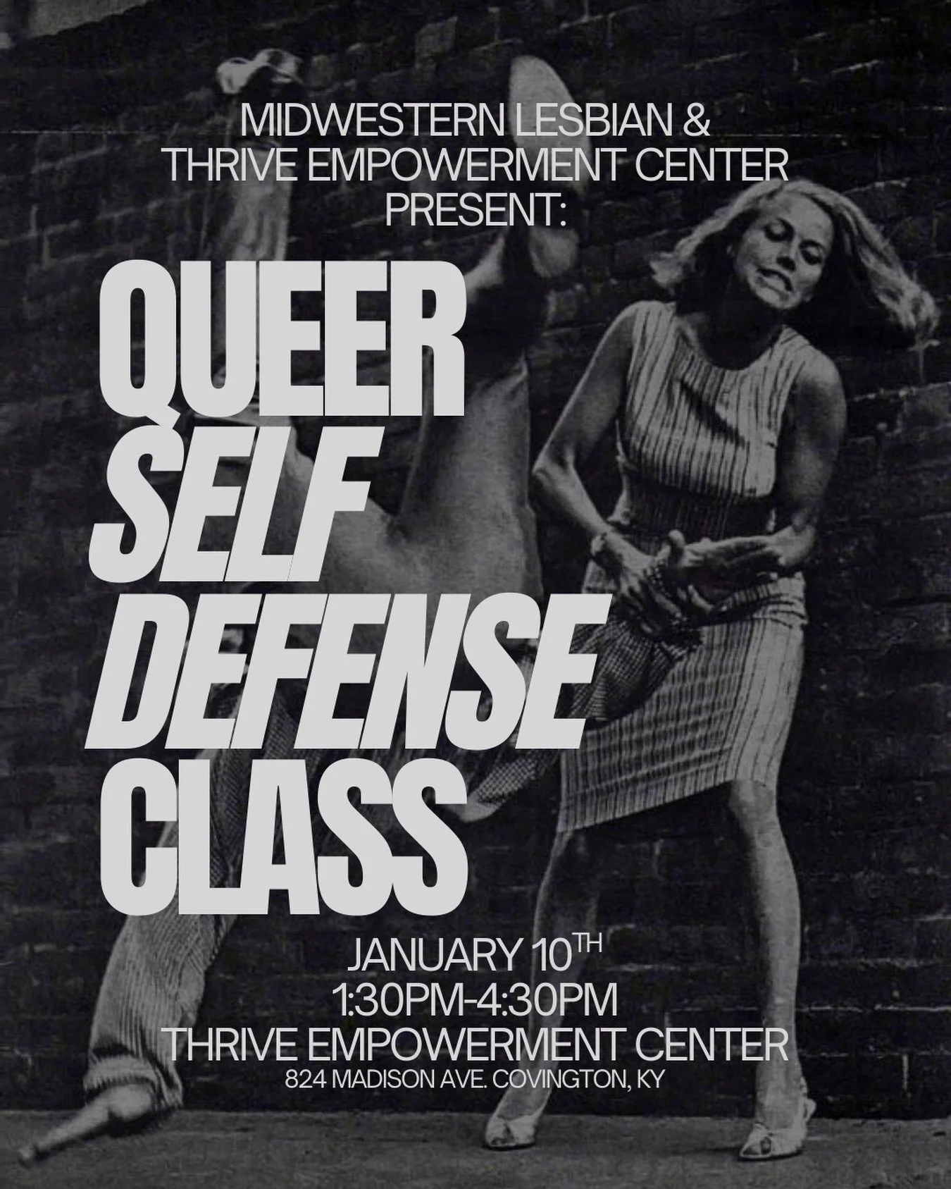 Join us for a Queer Self Defense Class with our friends at @thriveempowermentcenter !!

This foundational course provides a toolbox of immediate mental, verbal, and physical responses to risky situations, from boundary violations and harassment to ph