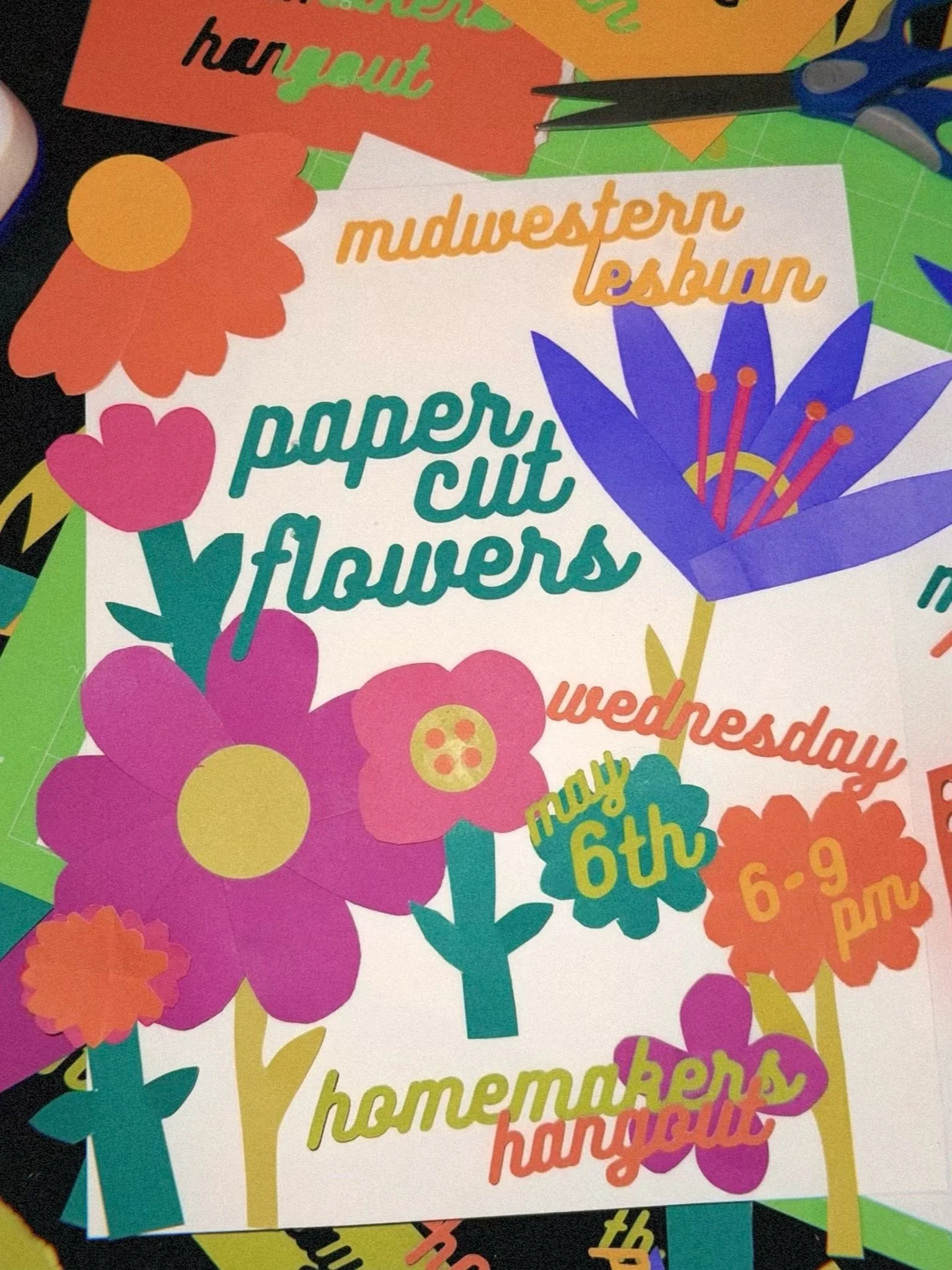 join us on wednesday may 6th at homemakers bar from 6pm-9pm for a paper cut flowers craft night! make your own flowers out of paper and build a bouquet or collage 🌼 all materials provided!
allies always welcome at homemakers hangouts 🫶

#lgbtq #cin