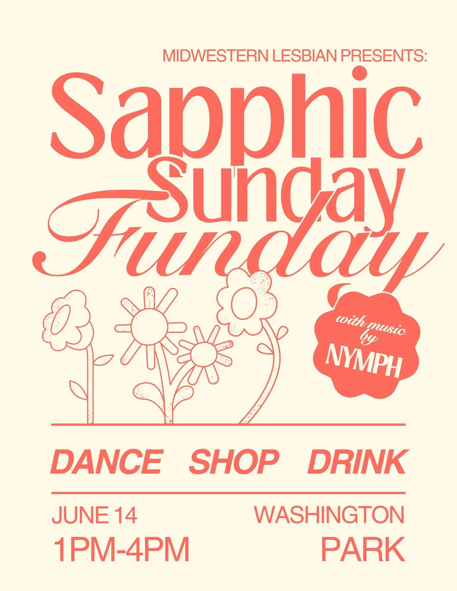 join us on June 14th at The Porch in @washingtonparkotr for a Sapphic Sunday Funday! Music by @nymphtml and a vendor market in the park! 🌷

#wlw #sapphic #lesbian #cincinnati #midwesternlesbian