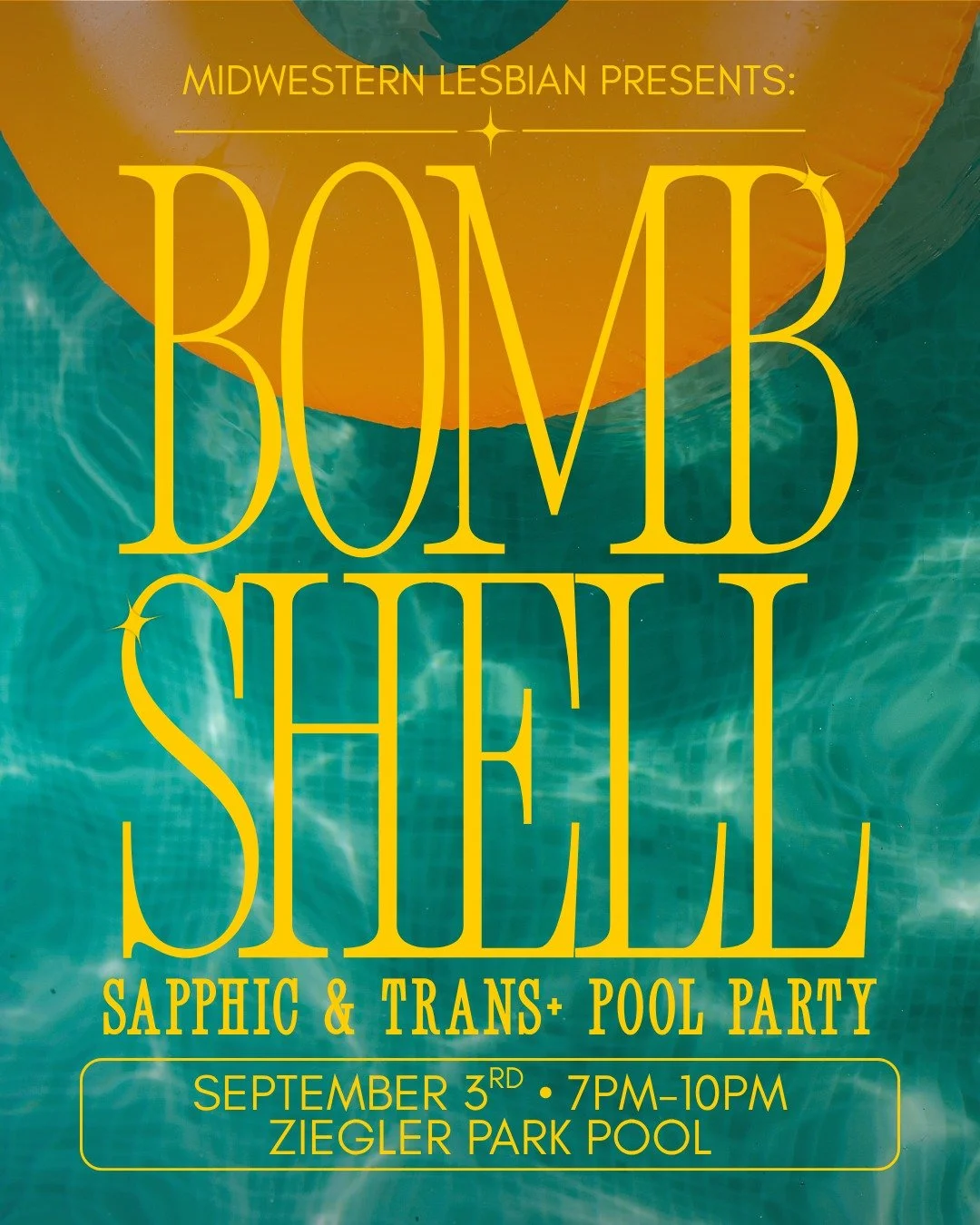 Join Midwestern Lesbian for BOMBSHELL ❤️&zwj;🔥 a sapphic &amp; trans+ adult swim pool party at Ziegler Park Pool on September 3rd from 7pm-10pm! drinks, canon ball contest, music by NYMPH and more!! tickets are available now while they last, comment