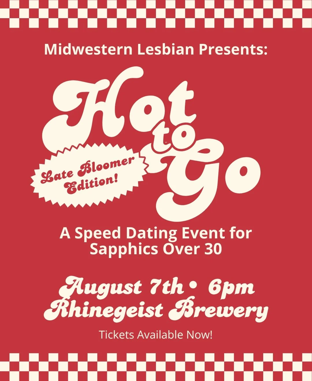 What&rsquo;s it take to get your number? 📞 Find out at Hot To Go: Sapphic Speed Dating for sapphics ages 30+! ❤️&zwj;🔥
Join Midwestern Lesbian on August 7th for an evening of conversations, connections, drinks, and more! Meet your new match or find