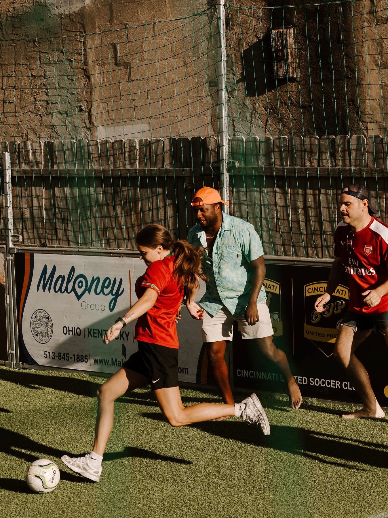 queer soccer free open play is TONIGHT august 18th from 6pm-9pm at @thepitchcincy ! come by, play some 3v3, meet new people or come to enjoy a drink and watch! 
allies welcome 🫶

📸: @caitlinchriseneephoto 

#lgbtq #soccer #cincinnati