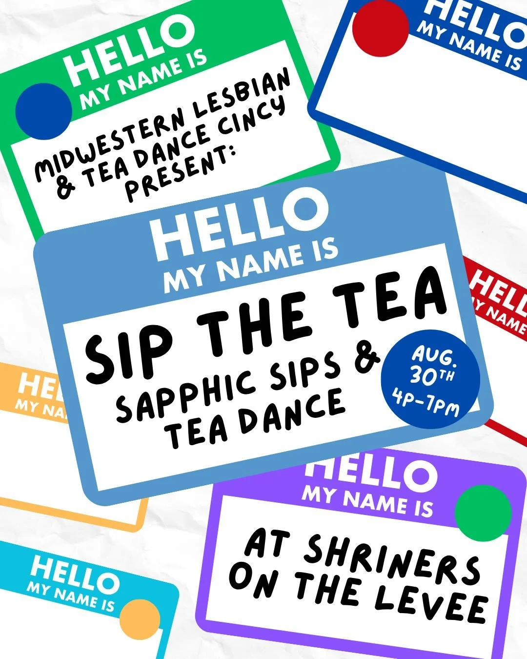 Sip The Tea with Midwestern Lesbian and Tea Dance Cincinnati!! Join us for an evening of community, connection, drinks, dancing, music by DJ Boywife and more! 
At Shiners on The Levee on August 30th from 4pm-7pm! See y'all there! 

#lgbtq #cincinnati