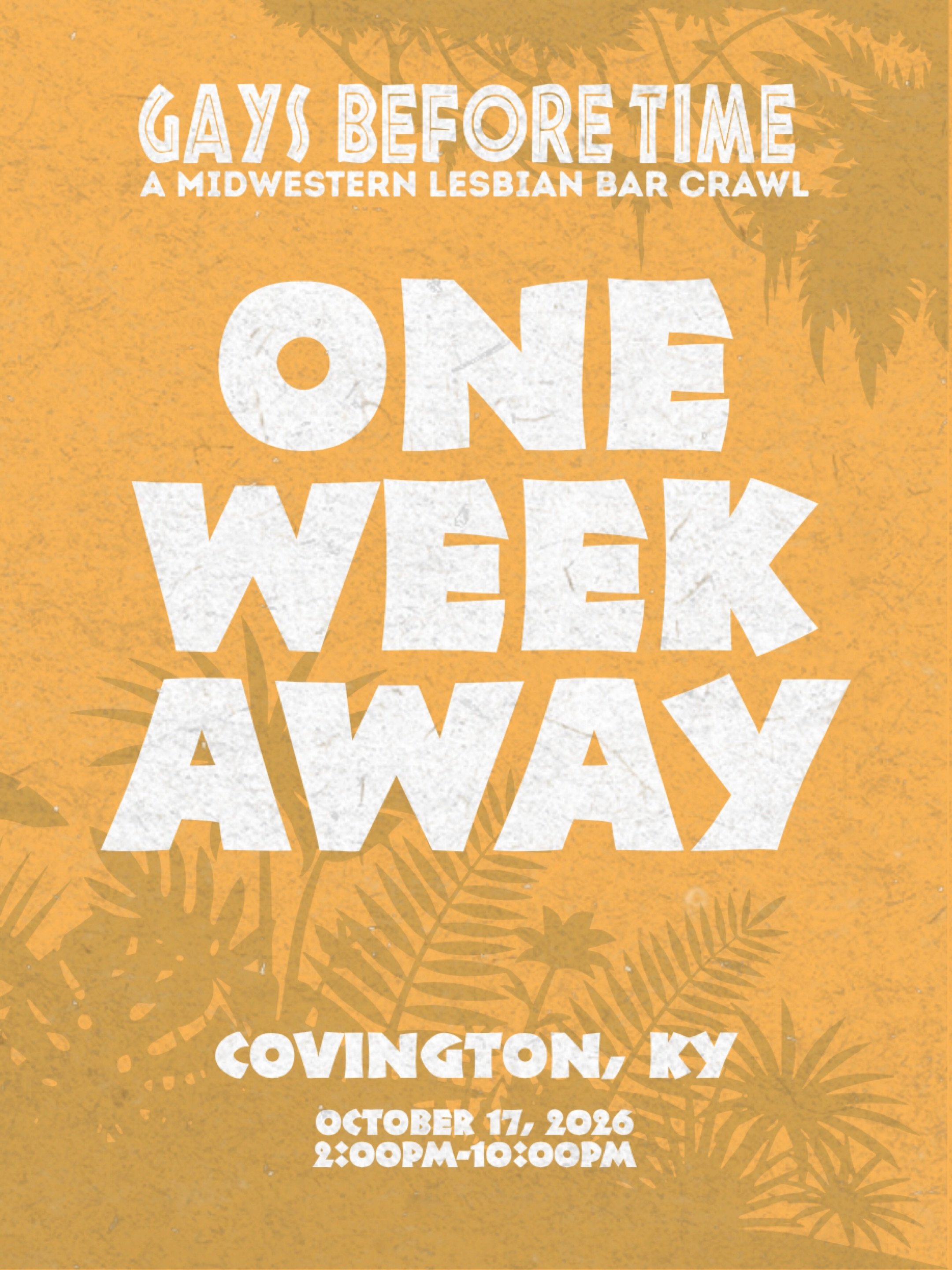 ONE WEEK AWAY 🦖🦕
we&rsquo;re only one week away from our third annual halloween bar crawl!! Gays Before Time with Midwestern Lesbian is on October 17th in Covington, KY from 2pm-10pm! For the next 24 hours, buy three tickets and get one free!! Comm