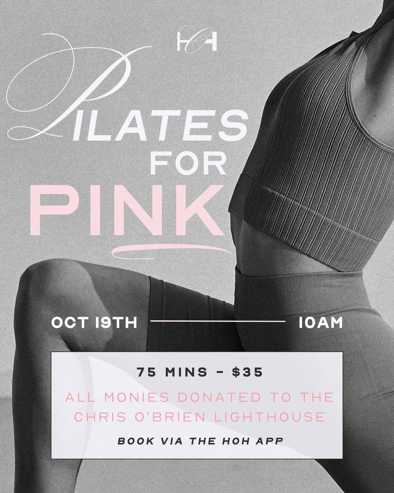 💗Pilates for Pink fundraiser class next Sunday at 10am. 
💗Join @goringsarah @chloe_dallimore and @_bethpenney for the ultimate class of Barre, Pilates Mat and Strength over 75 minutes. 
💗Sculpt, pulse and glow for a cause.
💗All monies go to the @