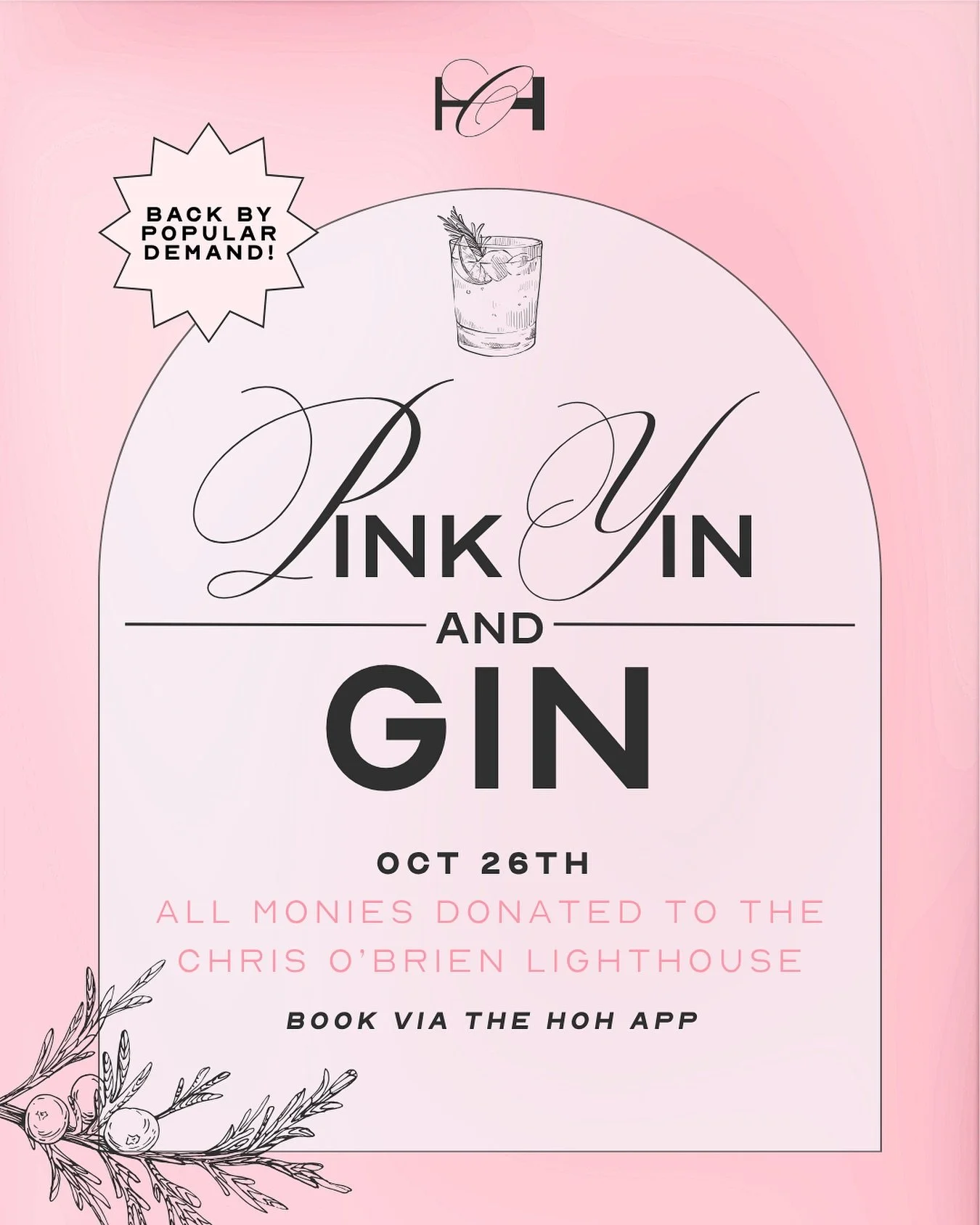 Our Pink Yin and Gin is BAAAACK 🧘&zwj;♀️
💗Join @mandygalmes for a delicious treat of 60 minutes of Yin then 30 minutes of  Nidra, concluding with chats over pink gin.
💗 All monies to @chris_obrien_lifehouse 
💗 Bookings essential via our app

#yog