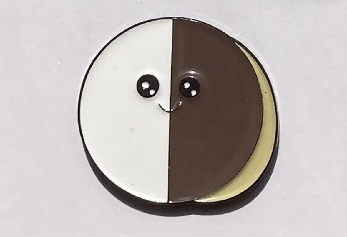 Blake the Black and White Cookie Enamel Pin