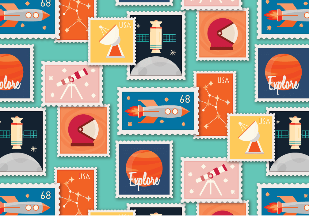 Planetary Stamp Pattern - Brights